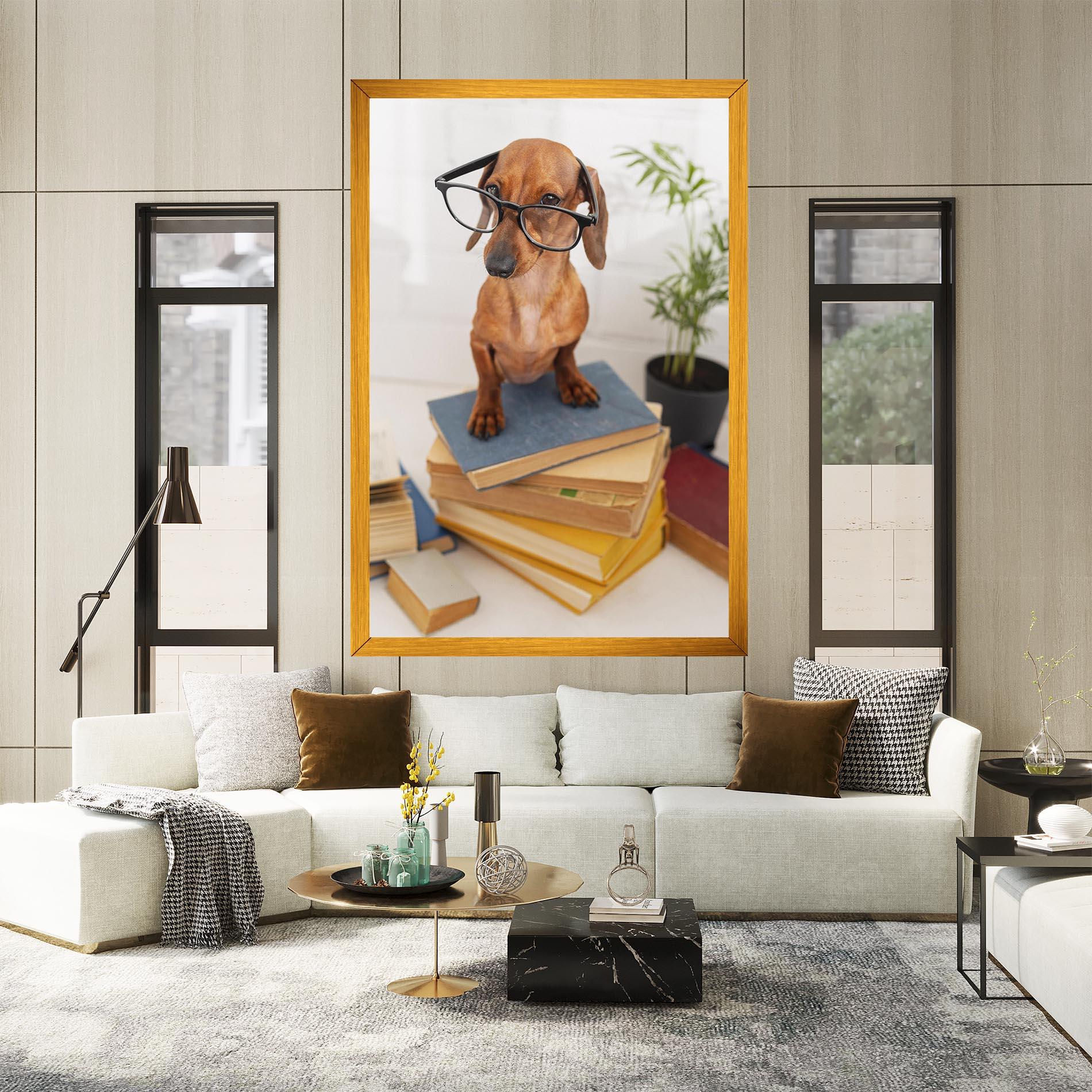 Leinwandbild Books Cute Dog mockup 2