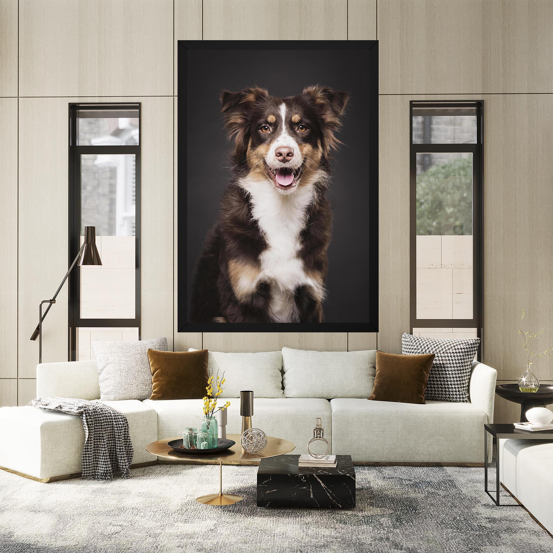 Leinwandbild Cute Dog Sitting mockup 2