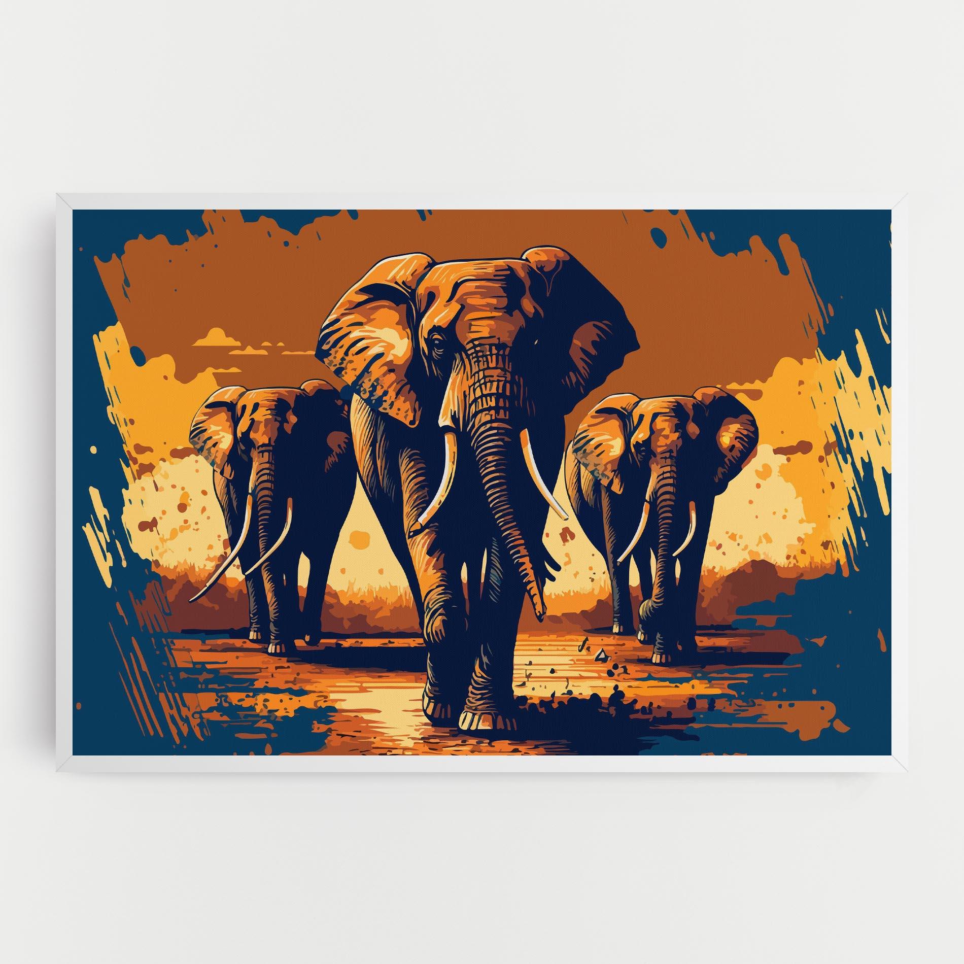 Leinwandbild 3 Elephants mockup 0