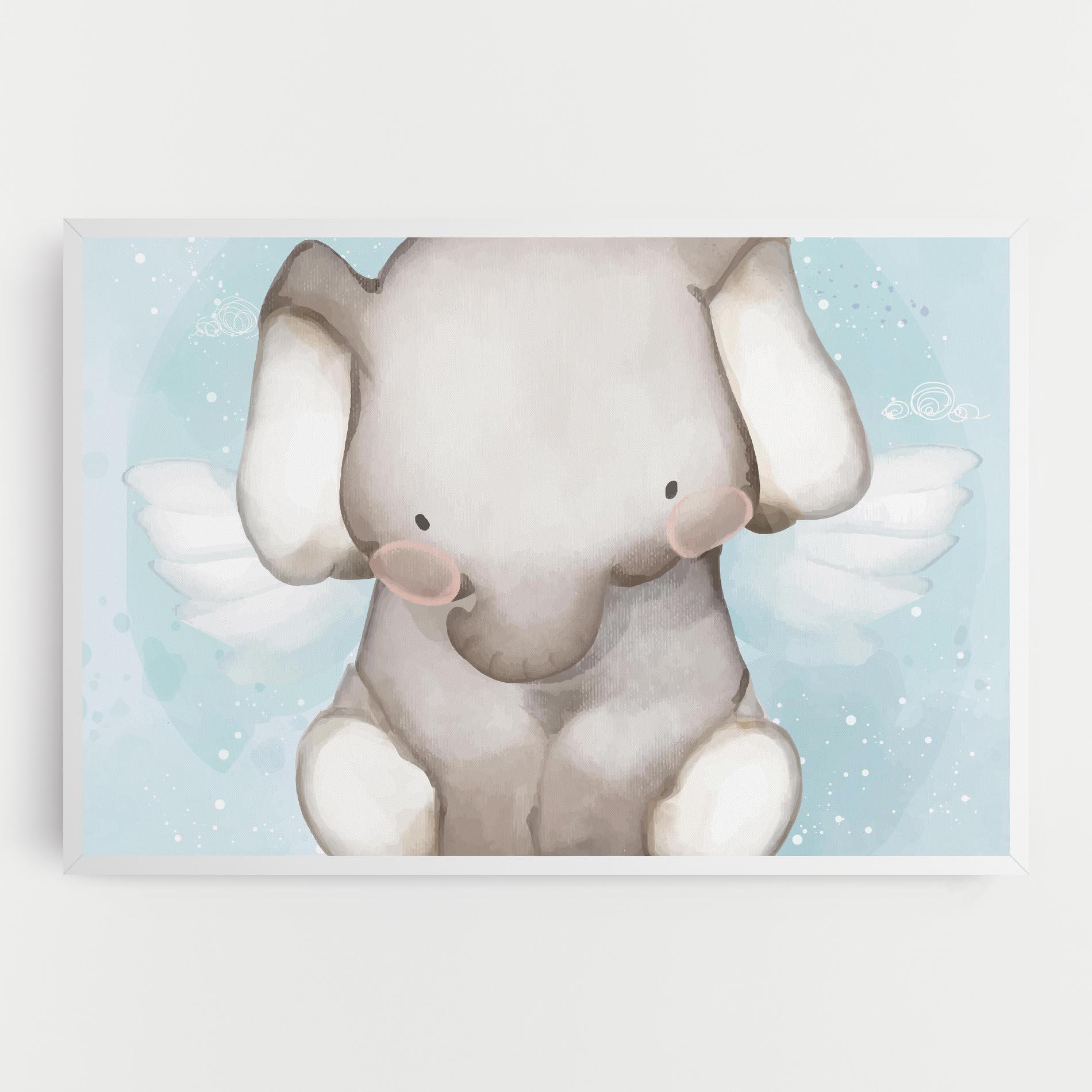 Leinwandbild Elephant On Blue mockup 0