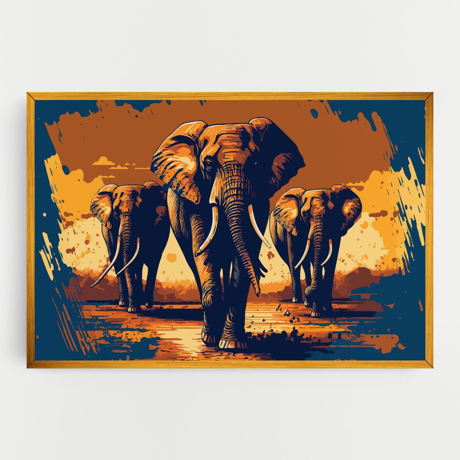 Leinwandbild 3 Elephants mockup 0