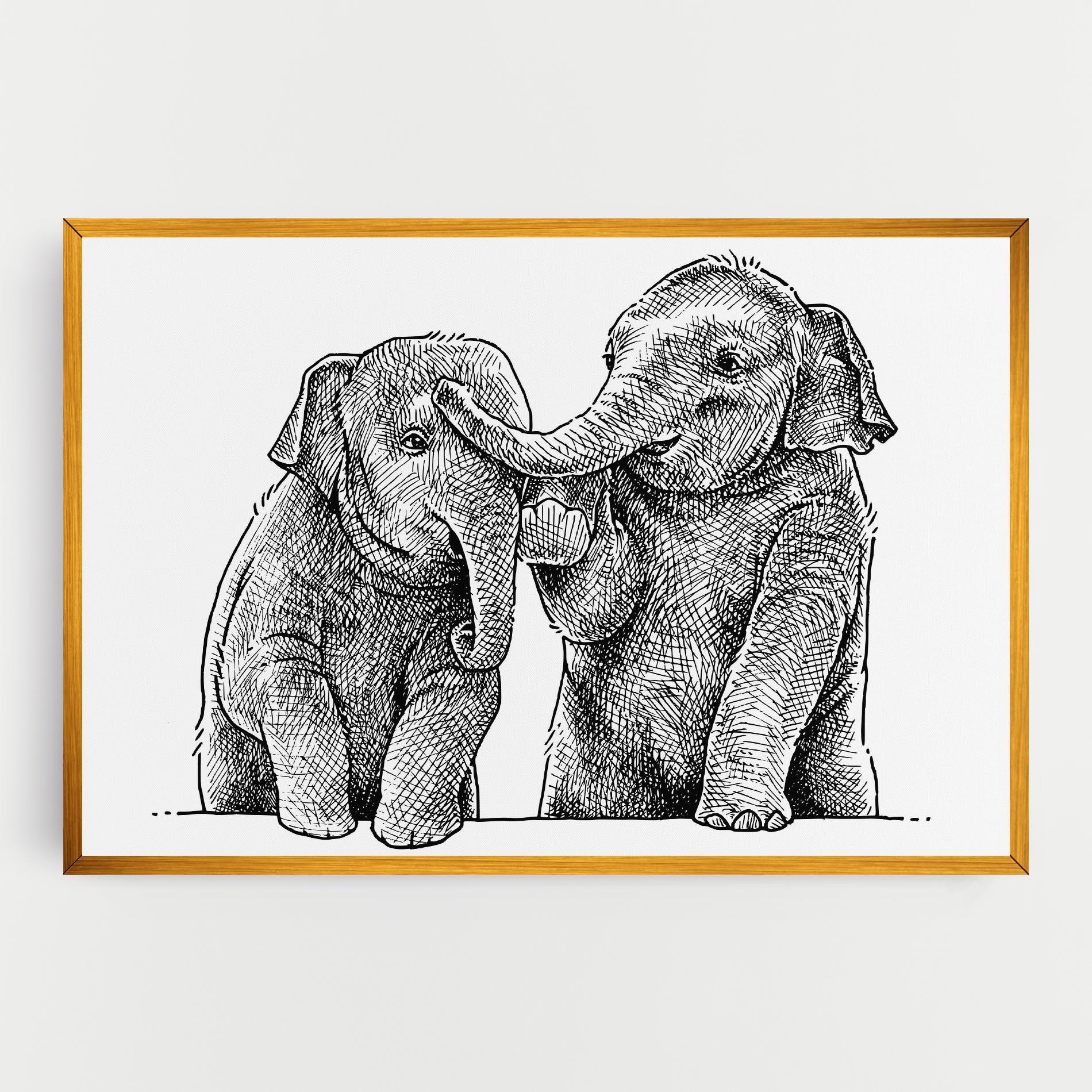 Leinwandbild Baby Elephants mockup 0