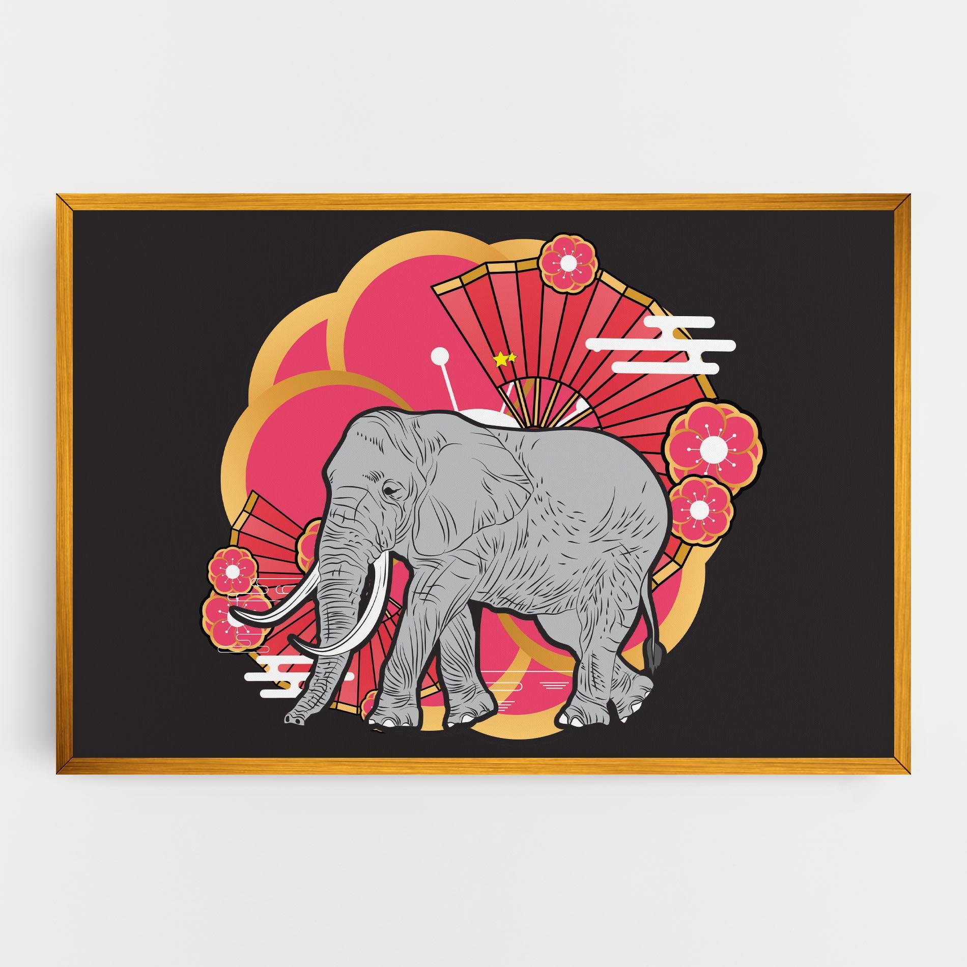 Leinwandbild Elephant On Pink mockup 0