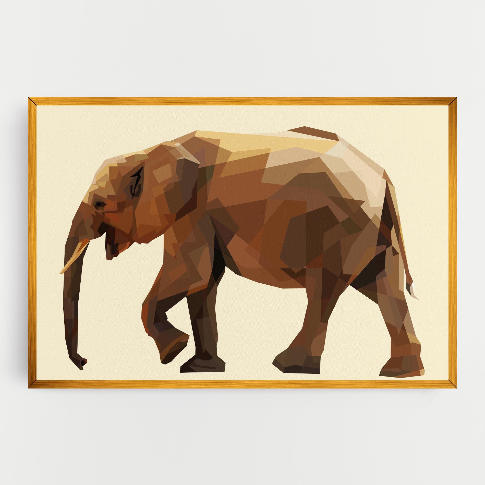 Leinwandbild Walking Elephant Cream mockup 0