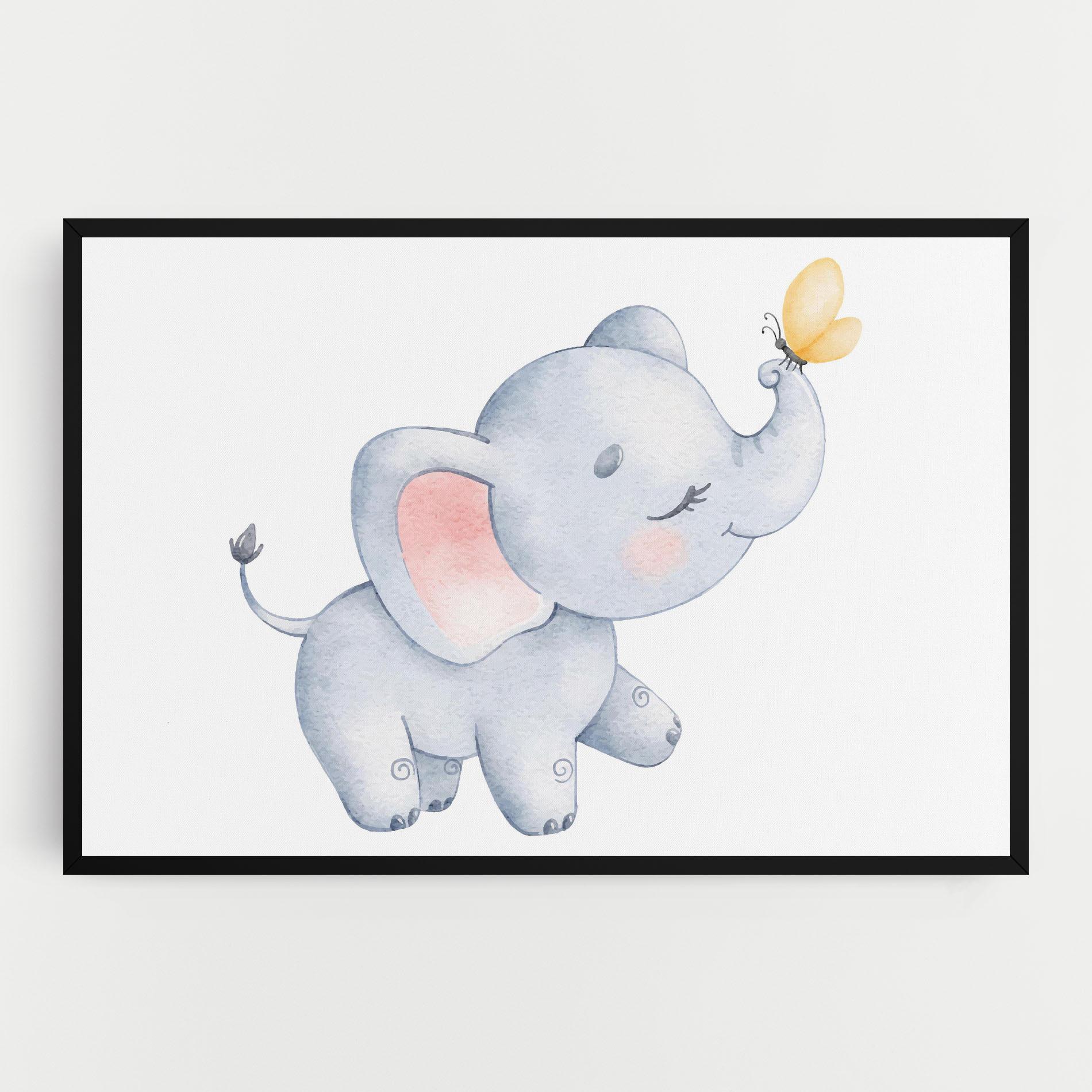Leinwandbild Elephant Butterfly mockup 0