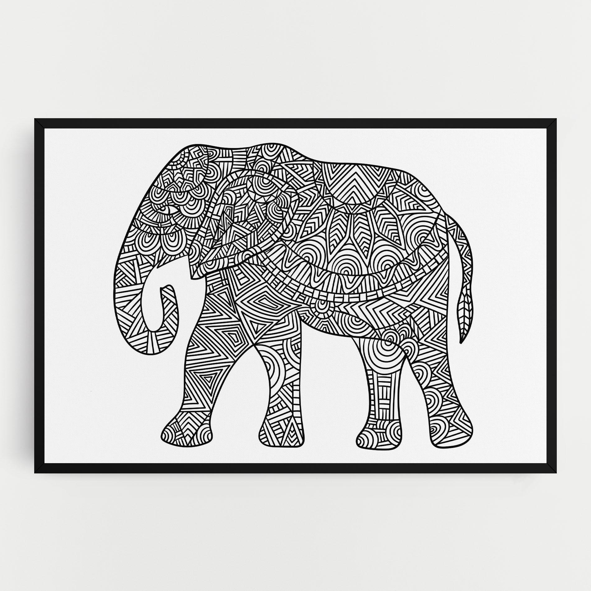 Leinwandbild Elephant Mandala mockup 0