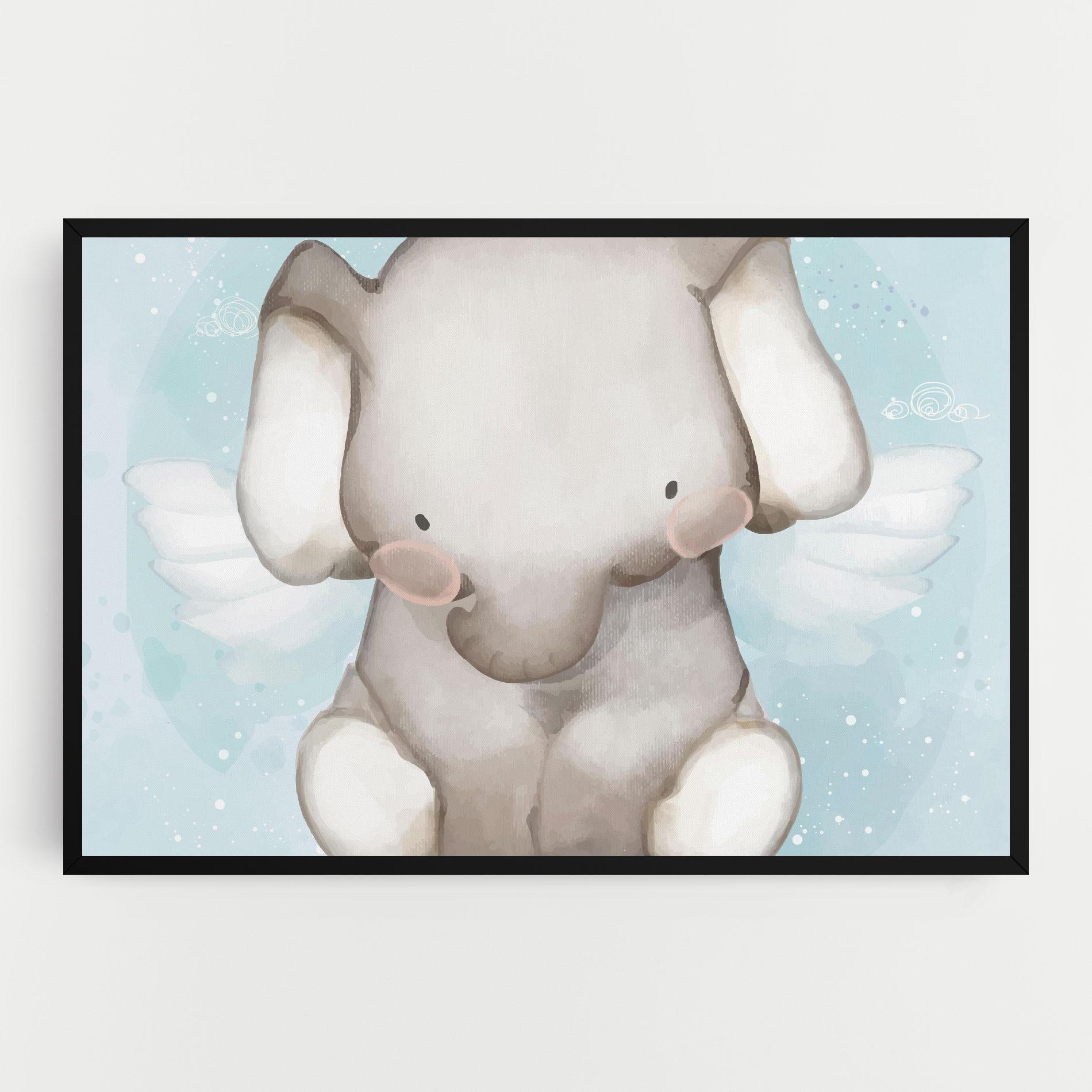 Leinwandbild Elephant On Blue mockup 0