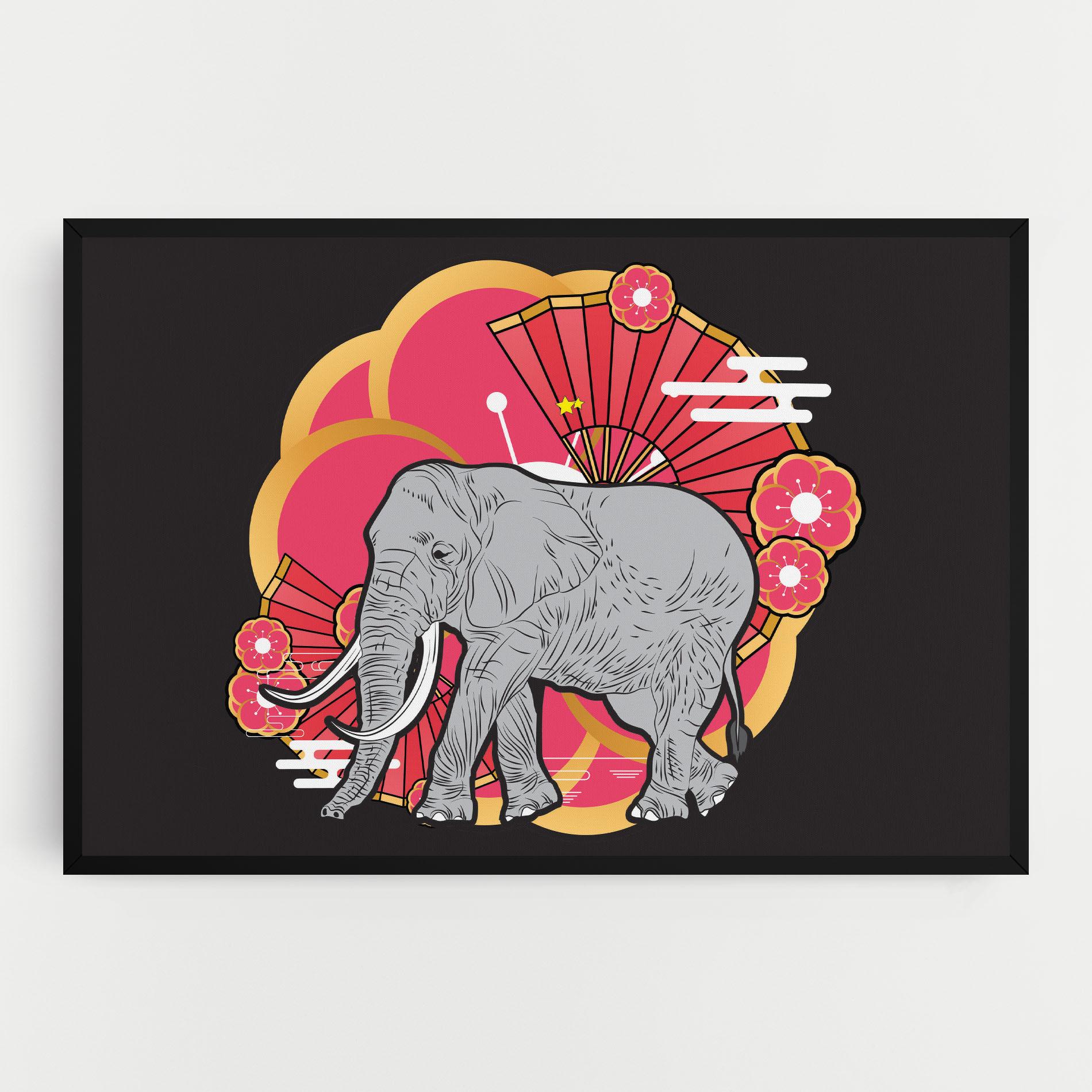 Leinwandbild Elephant On Pink mockup 0