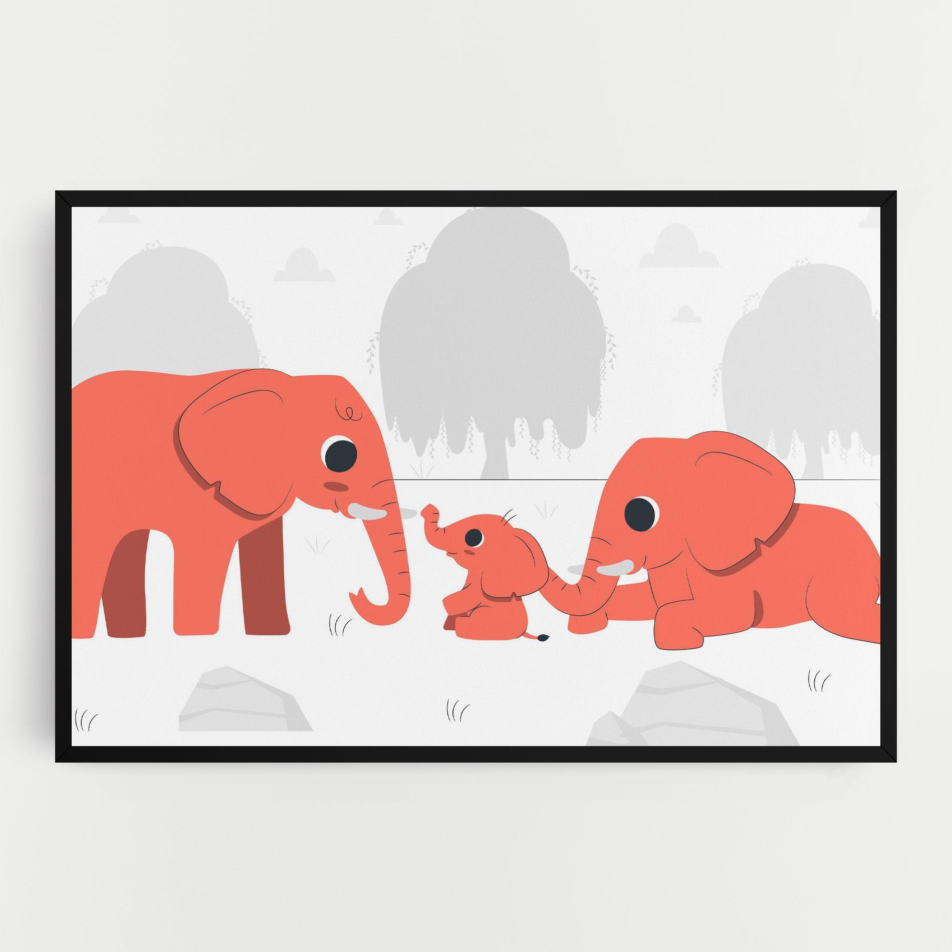 Leinwandbild Orange Elephant mockup 0