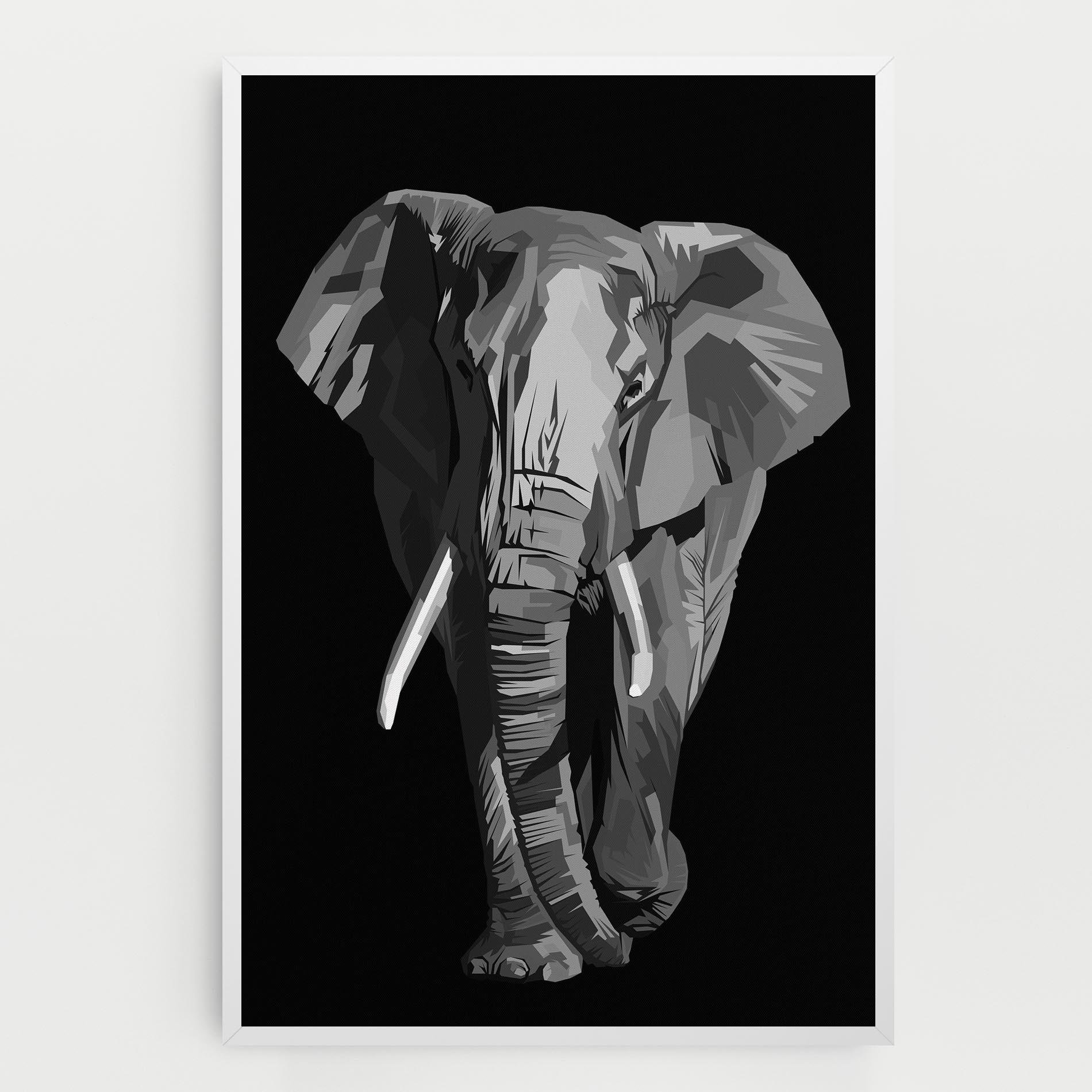 Leinwandbild Beautiful Grey Elephant mockup 0