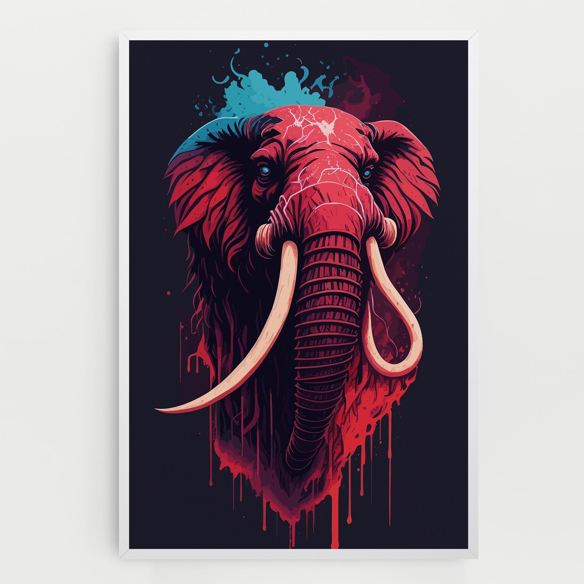 Leinwandbild Blue Red Elephant mockup 0
