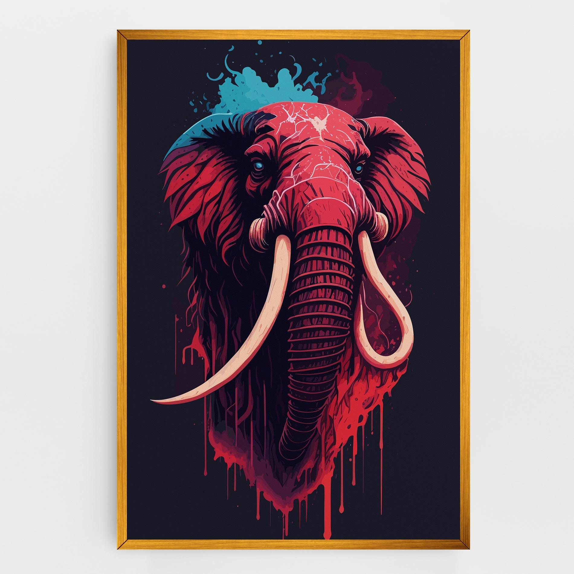 Leinwandbild Blue Red Elephant mockup 0