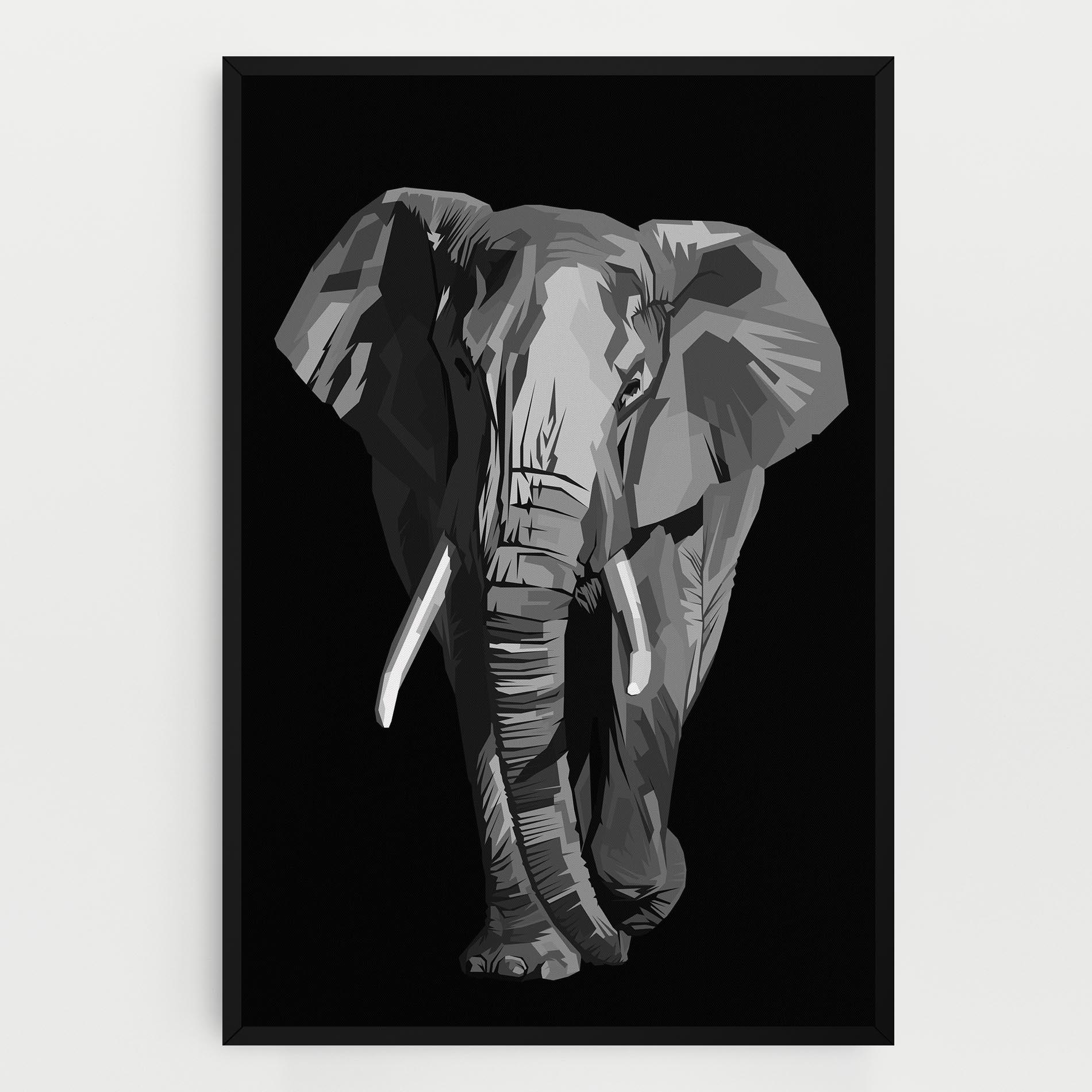 Leinwandbild Beautiful Grey Elephant mockup 0