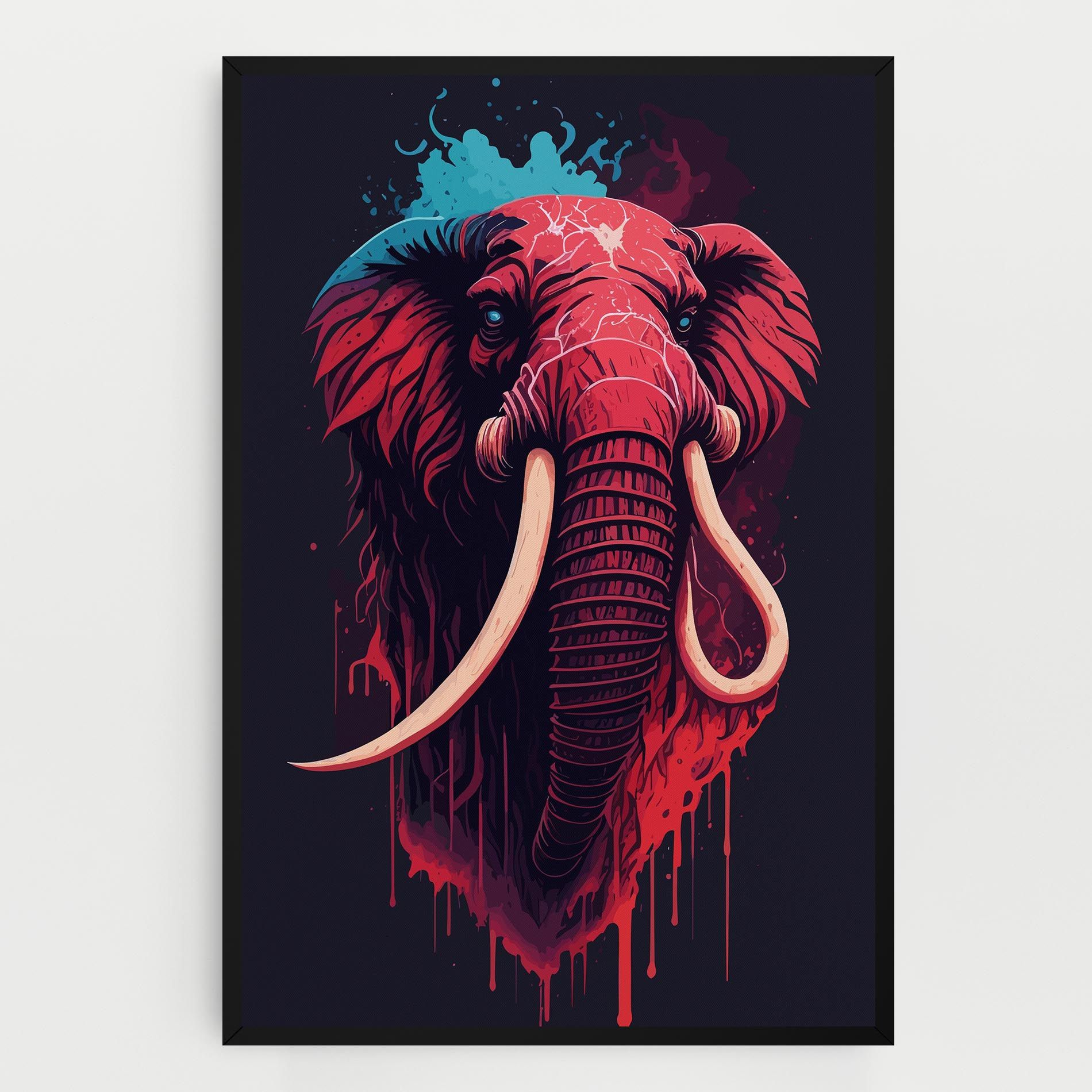 Blue Red Elephant mockup 0