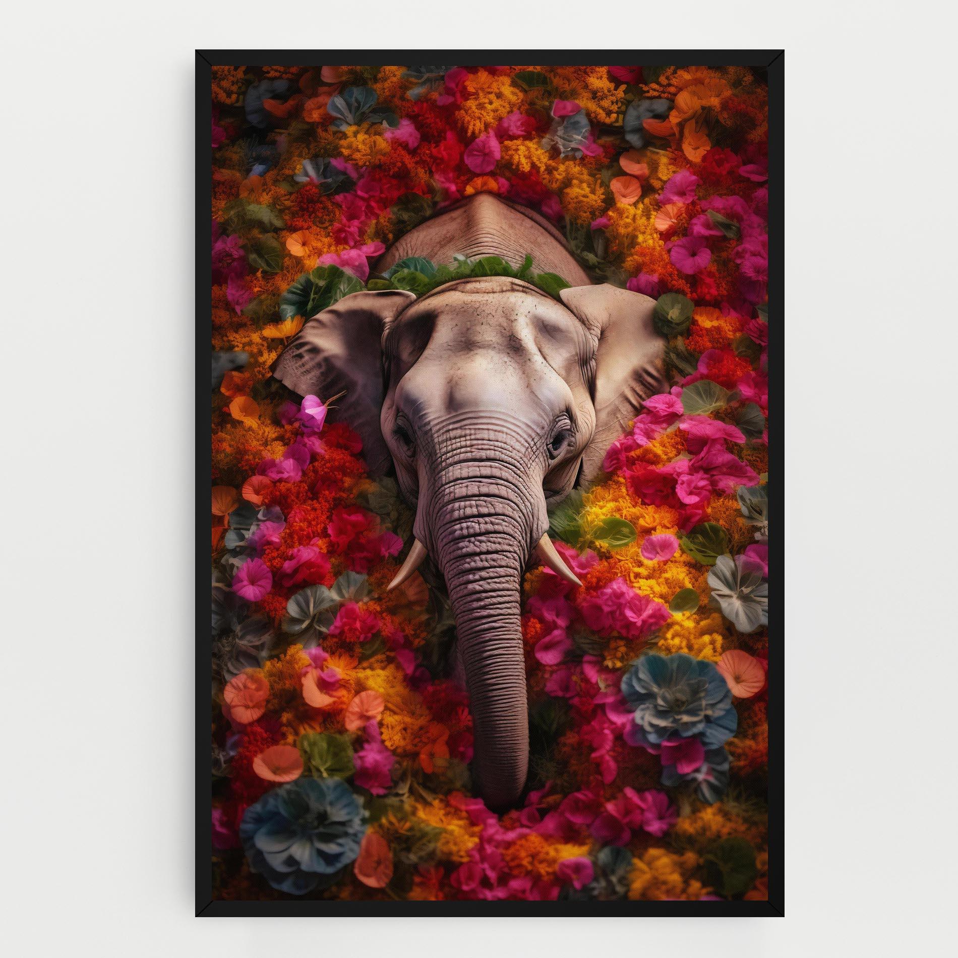 Leinwandbild Flower Elephant mockup 0