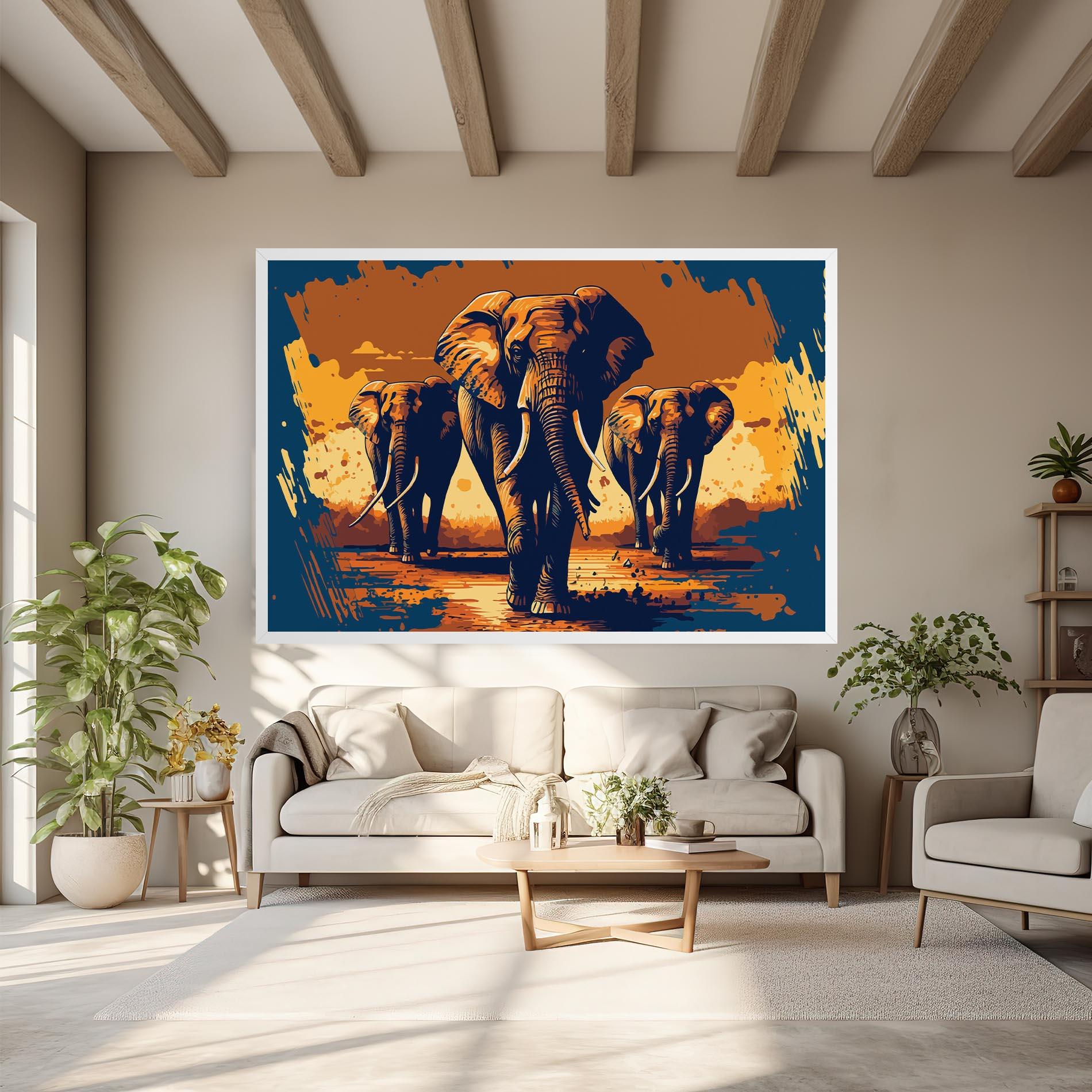 Leinwandbild 3 Elephants mockup 6