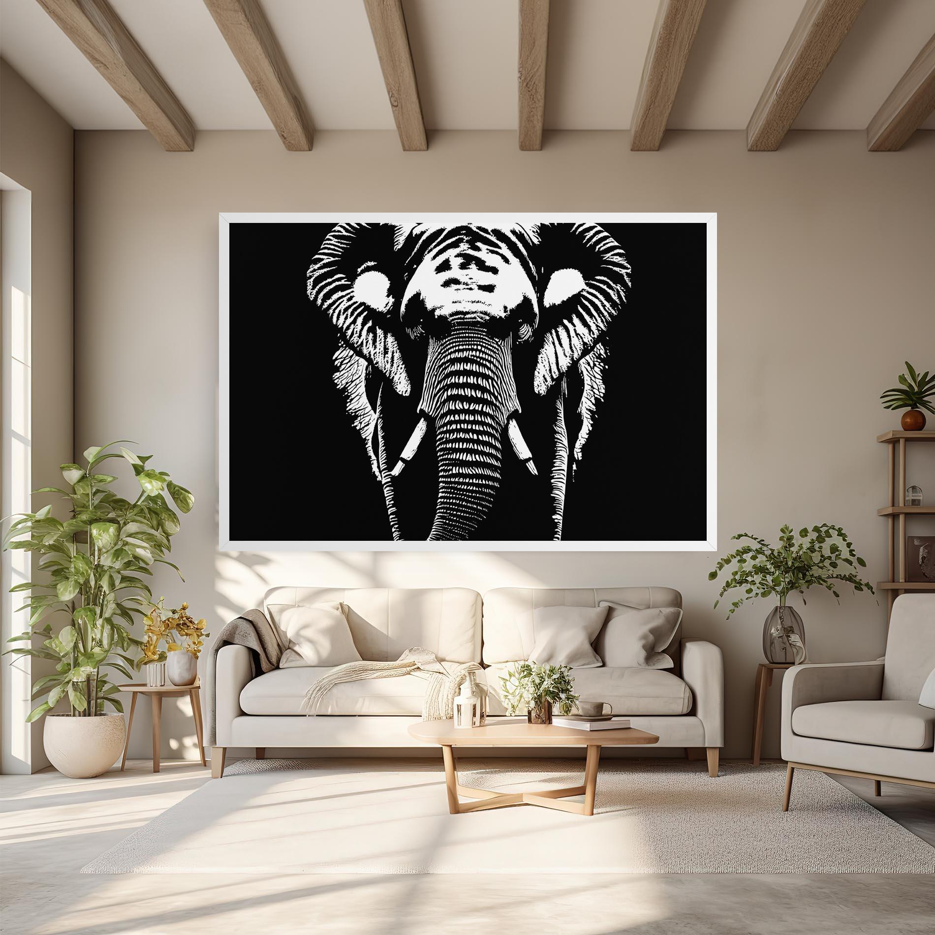 Leinwandbild Elephant Drawing mockup 6