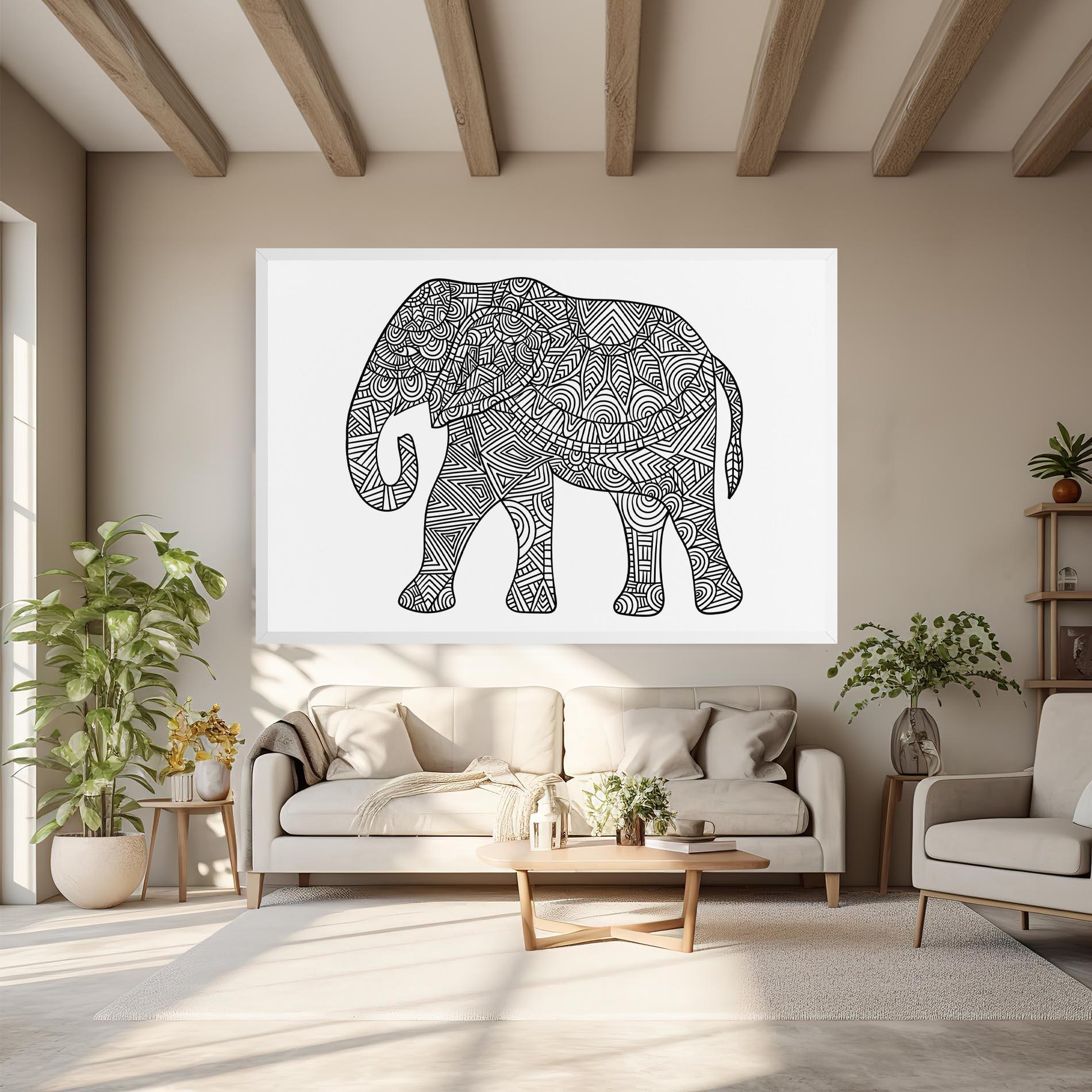 Leinwandbild Elephant Mandala mockup 6