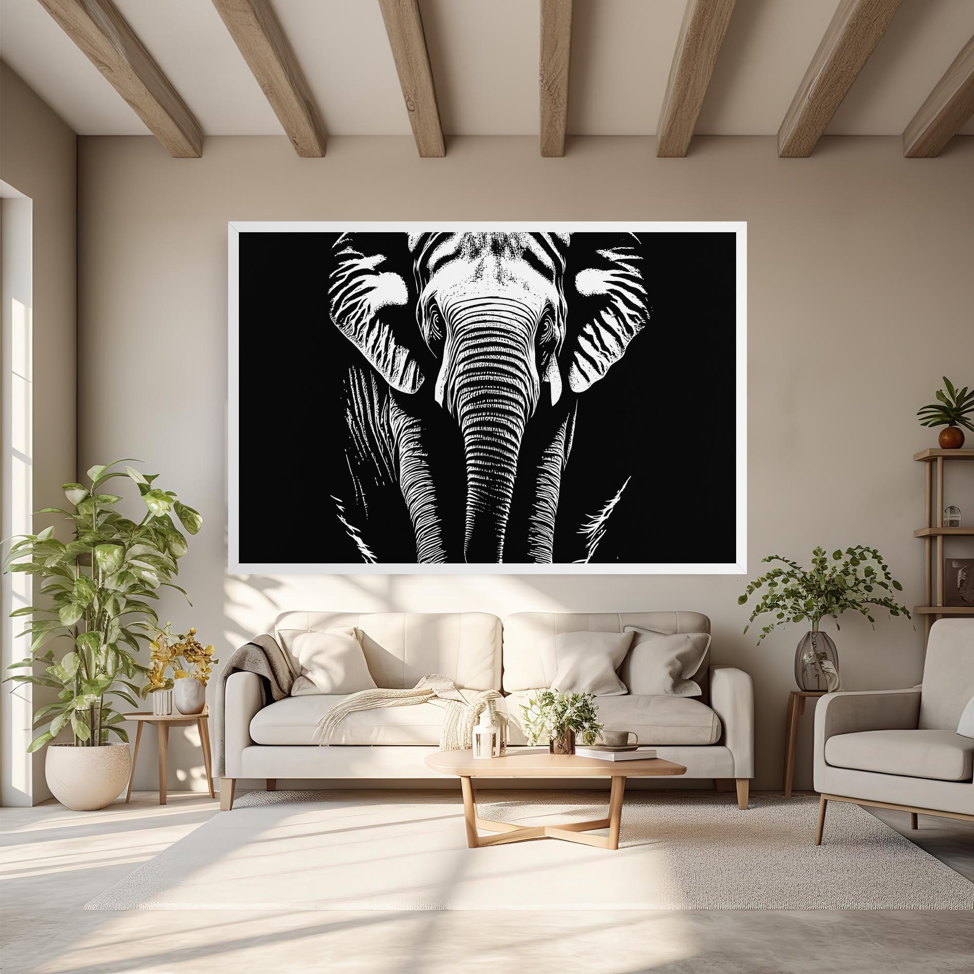 Leinwandbild Elephant White Head mockup 6