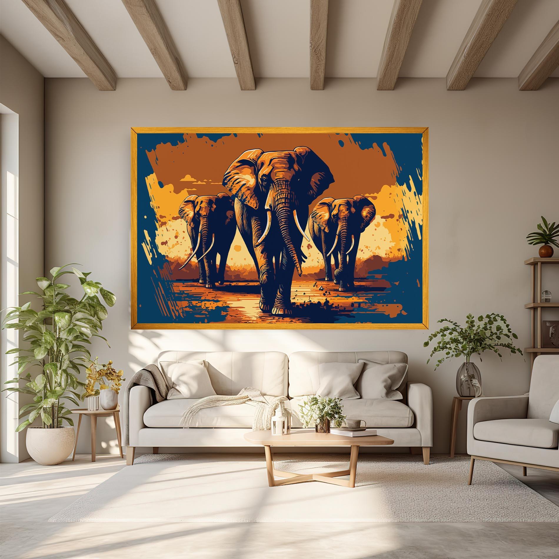 Leinwandbild 3 Elephants mockup 6