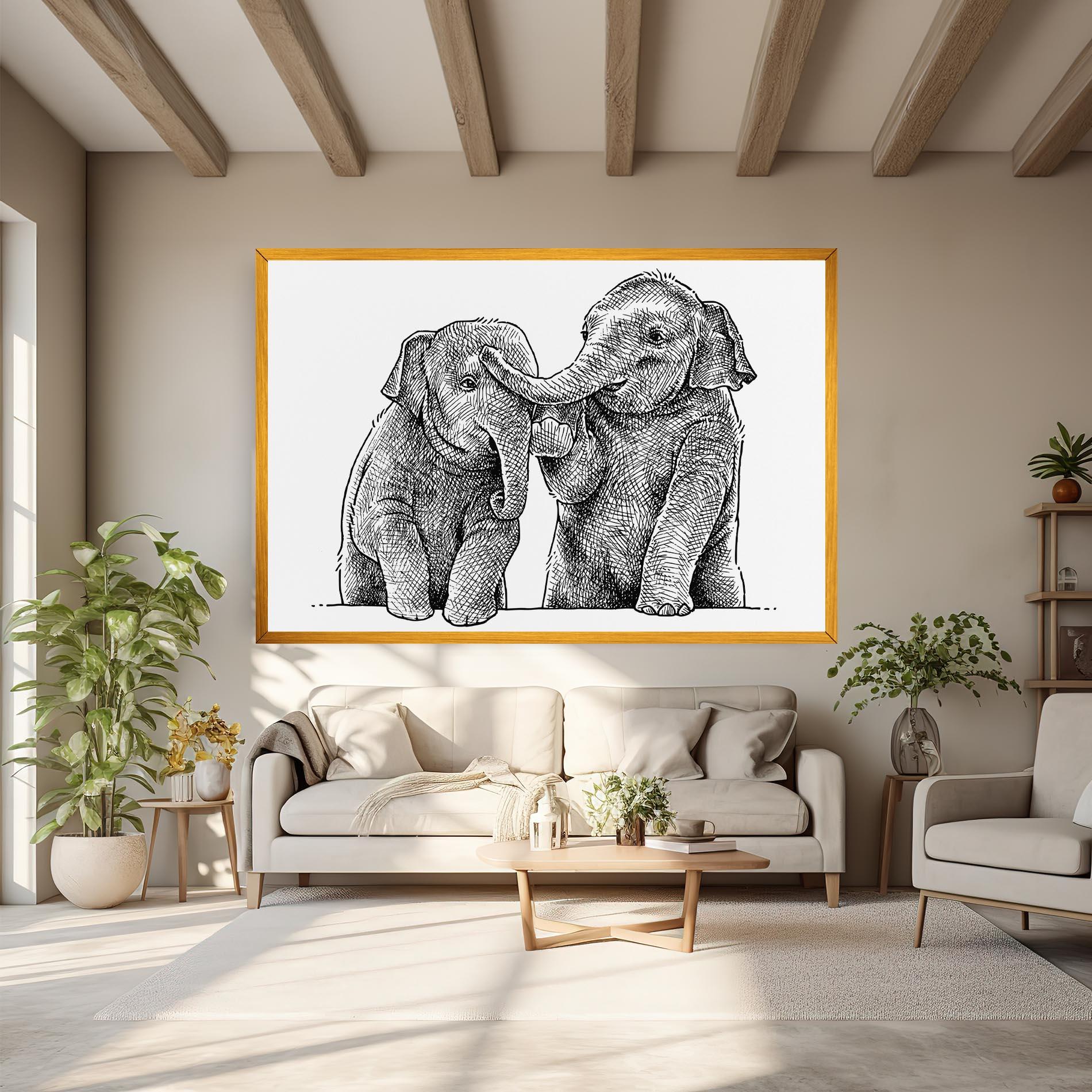Leinwandbild Baby Elephants mockup 6