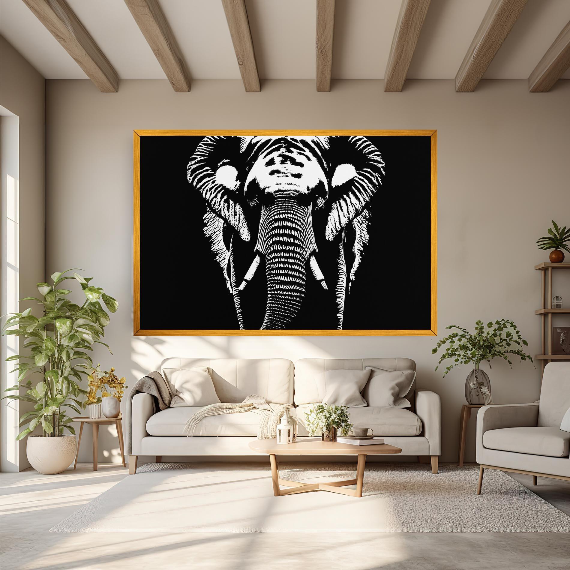 Leinwandbild Elephant Drawing mockup 6