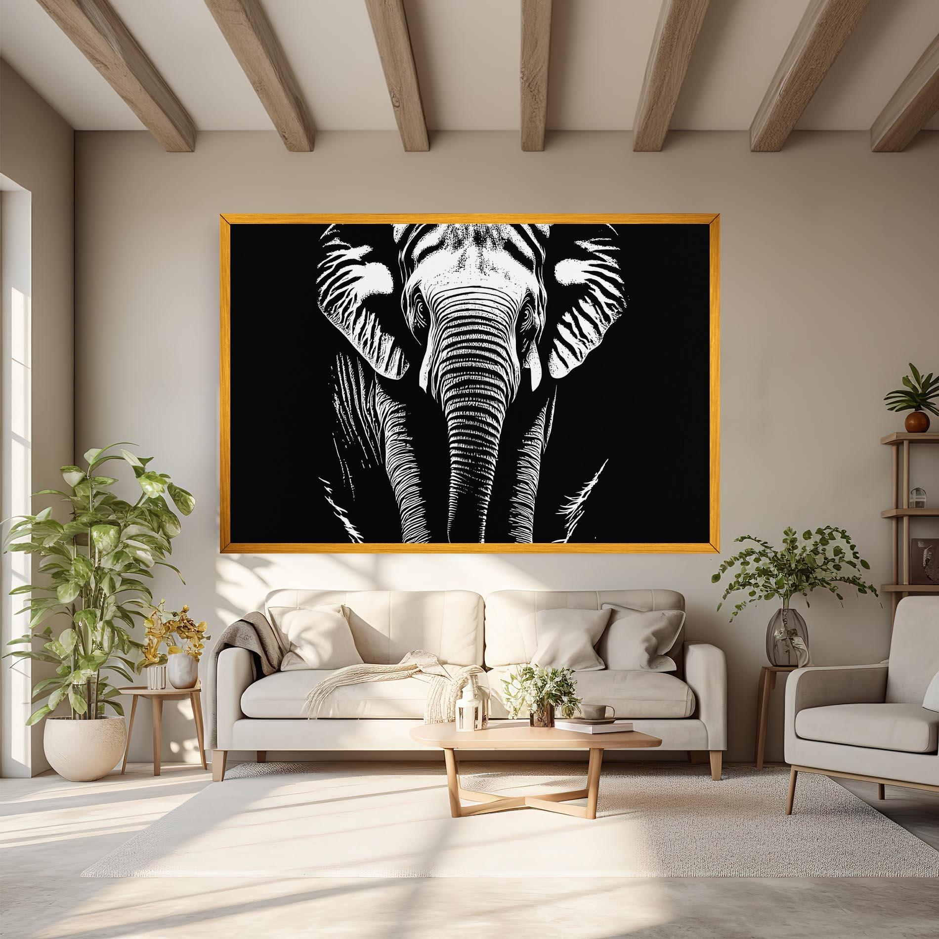 Leinwandbild Elephant White Head mockup 6
