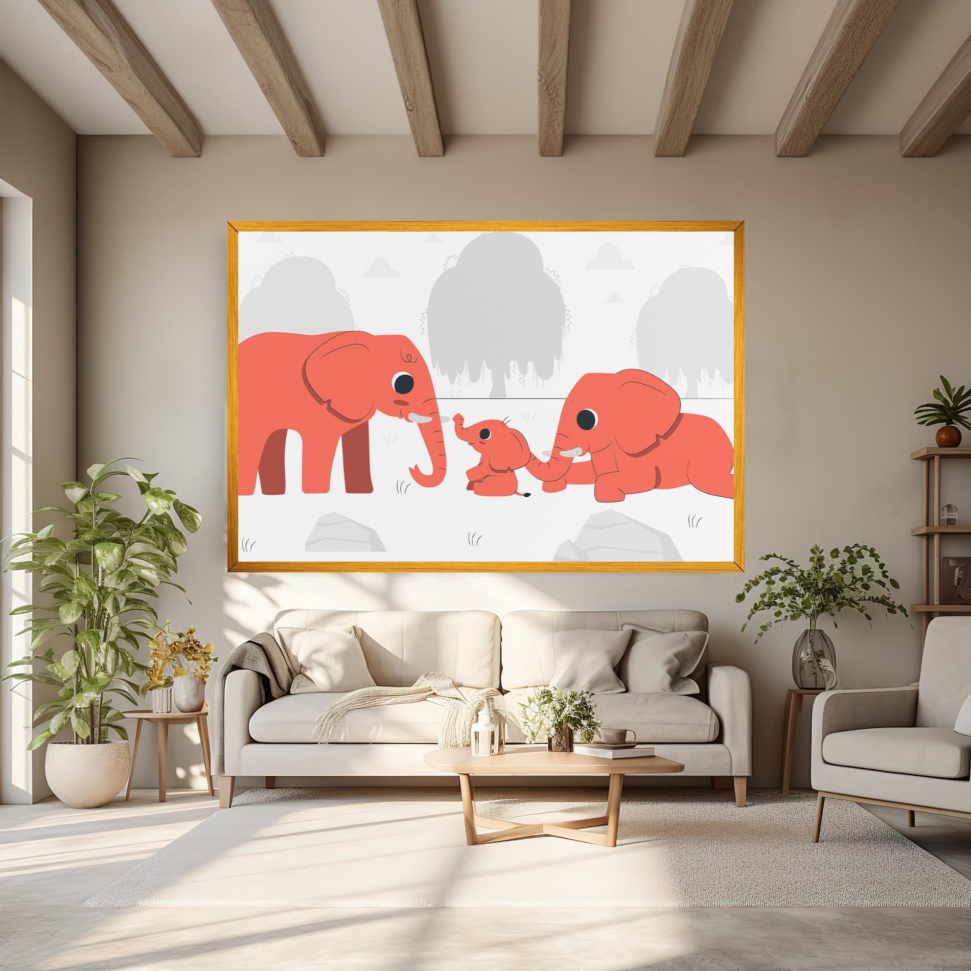 Leinwandbild Orange Elephant mockup 6