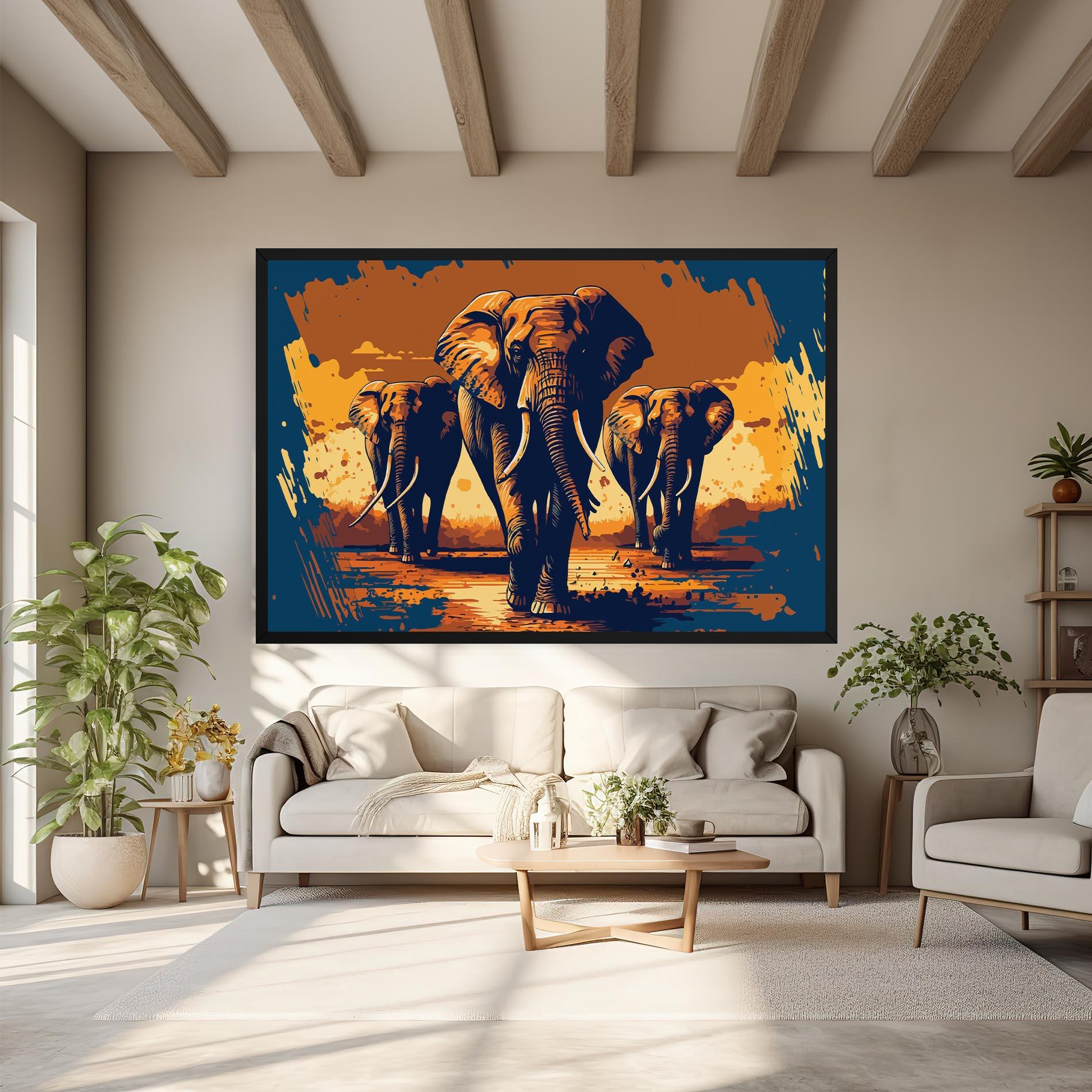 Leinwandbild 3 Elephants mockup 6