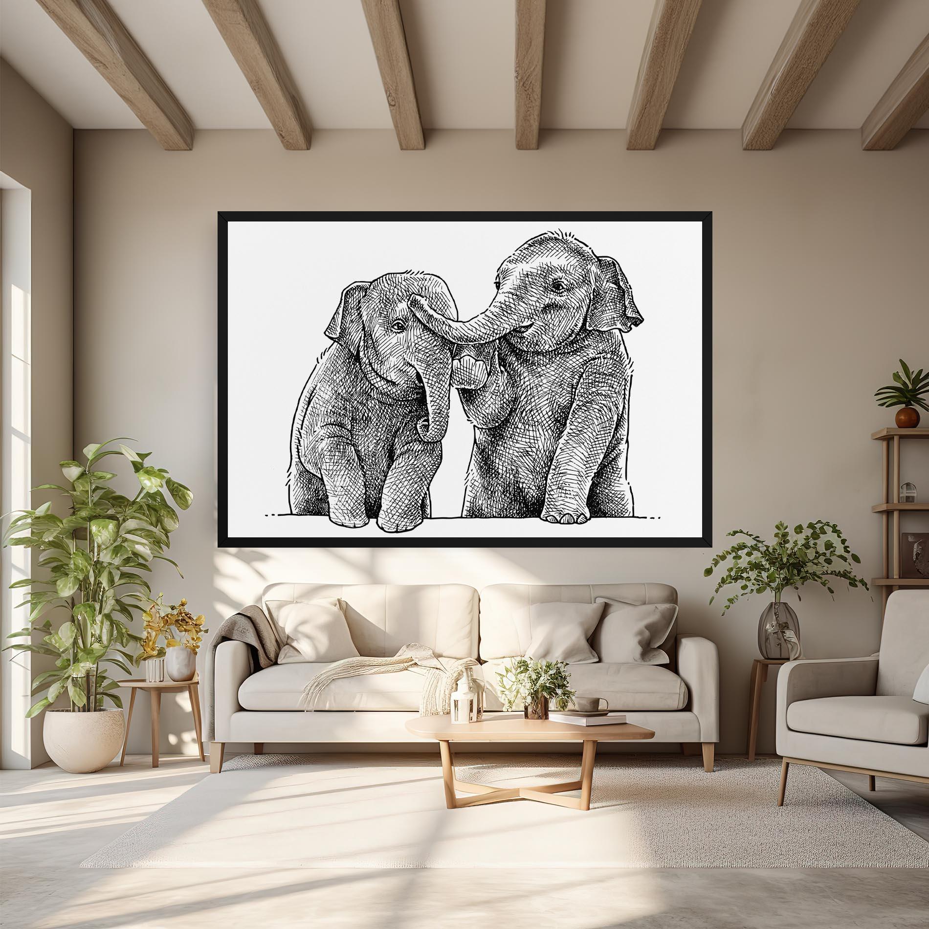 Leinwandbild Baby Elephants mockup 6