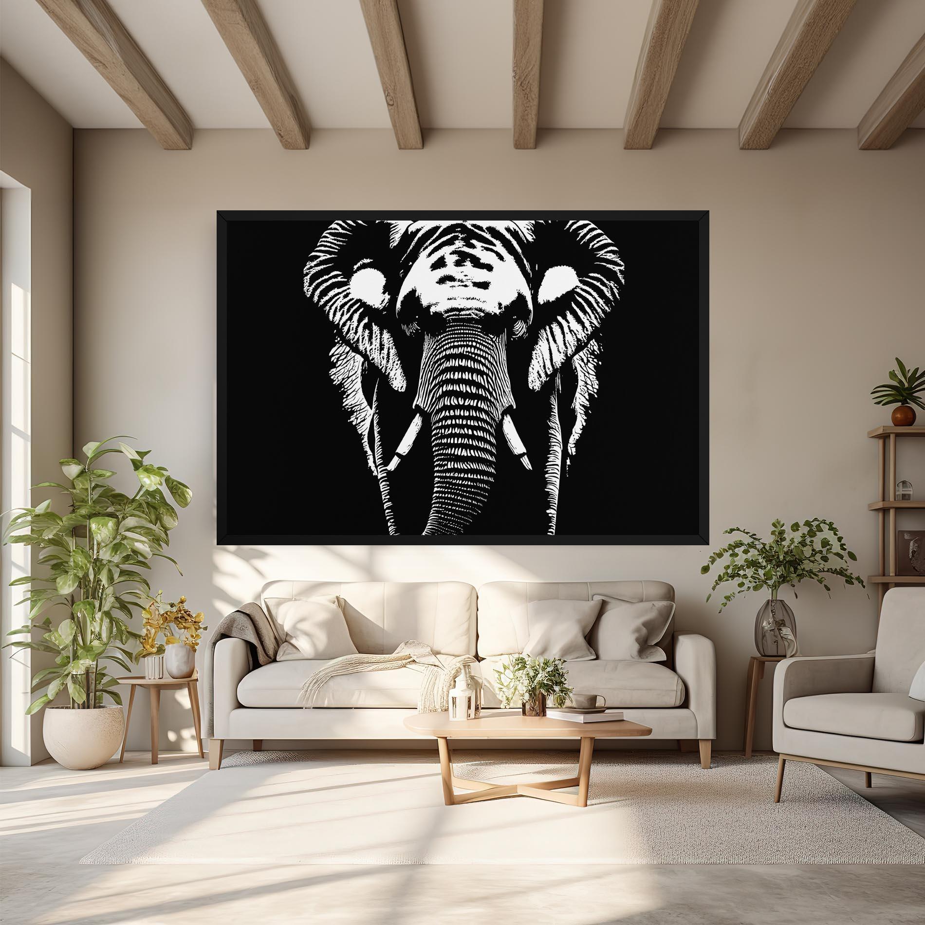 Leinwandbild Elephant Drawing mockup 6