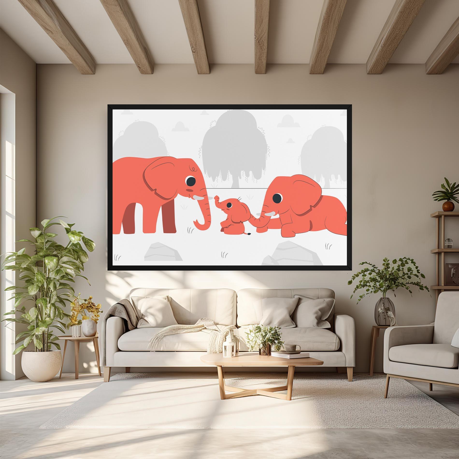 Leinwandbild Orange Elephant mockup 6