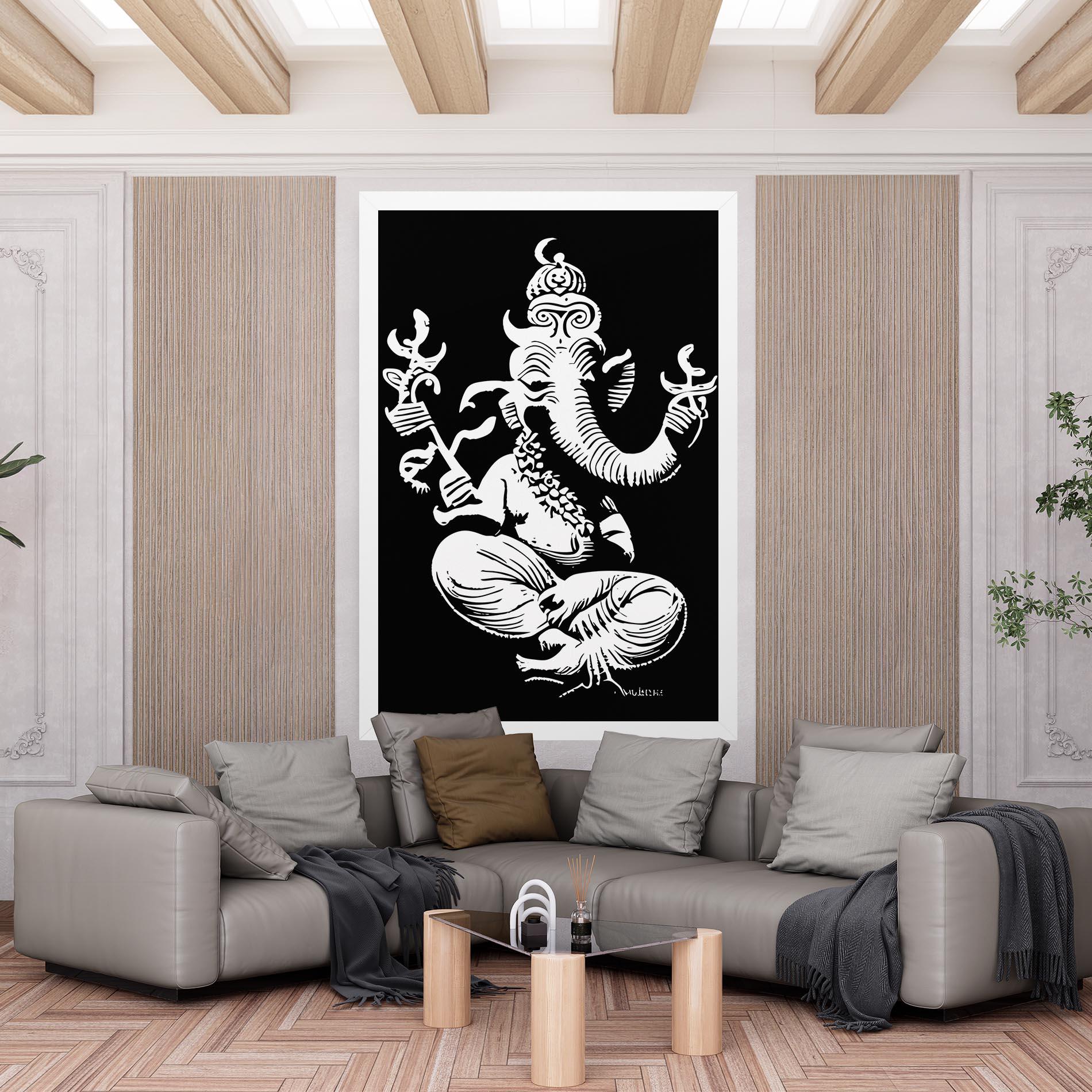 Leinwandbild Black And White Ganesha mockup 6