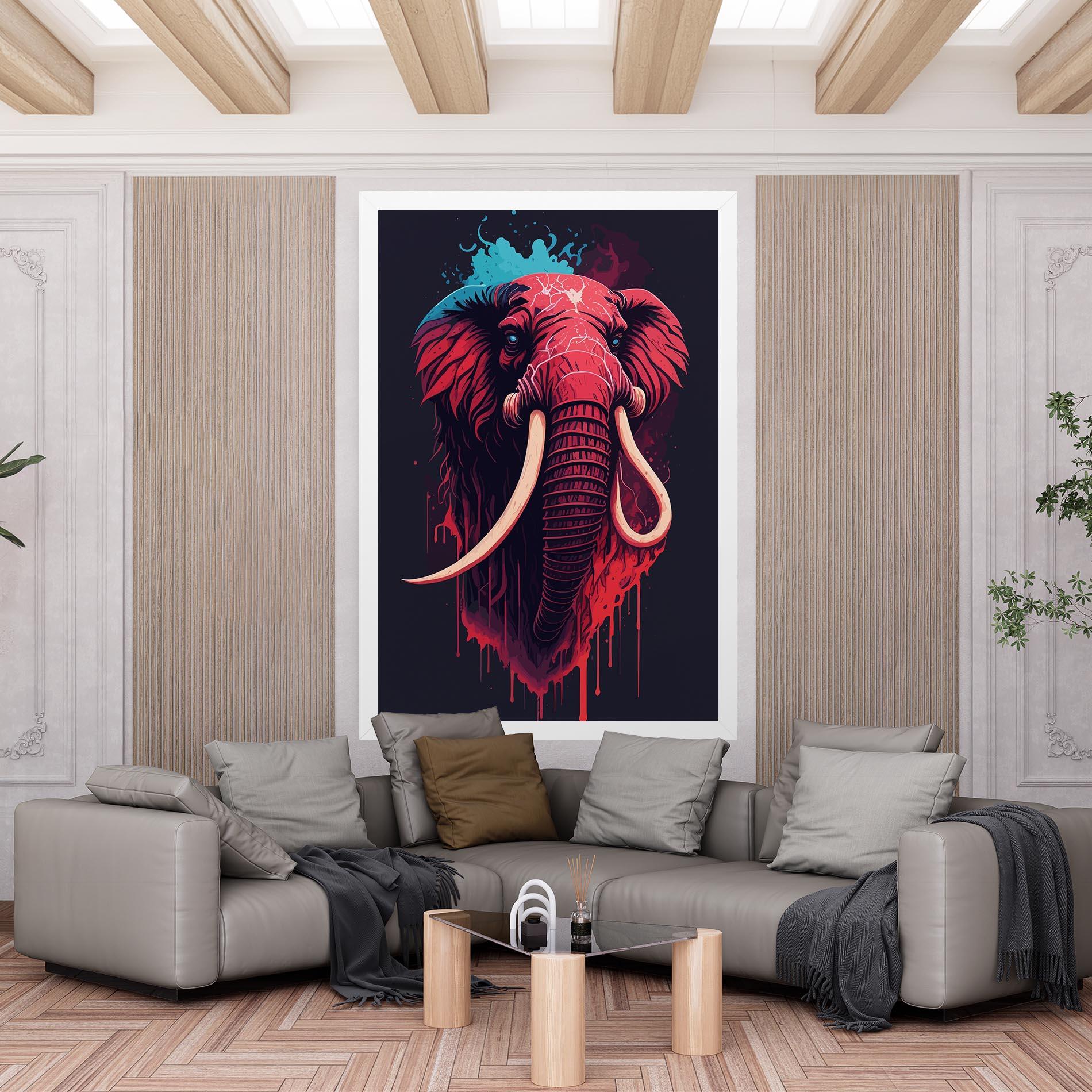 Leinwandbild Blue Red Elephant mockup 6