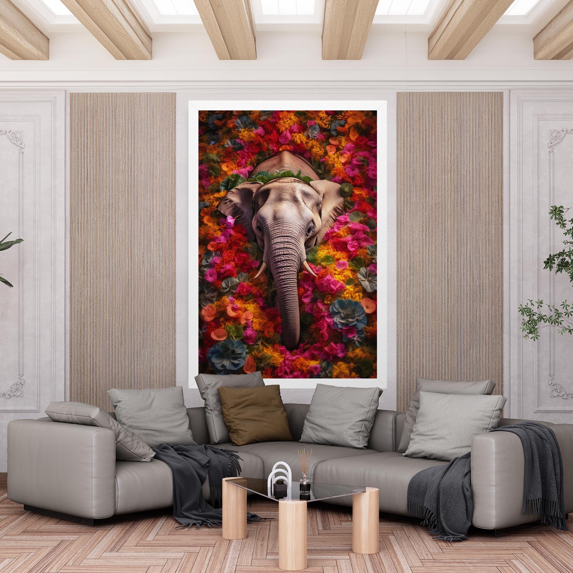 Leinwandbild Flower Elephant mockup 6