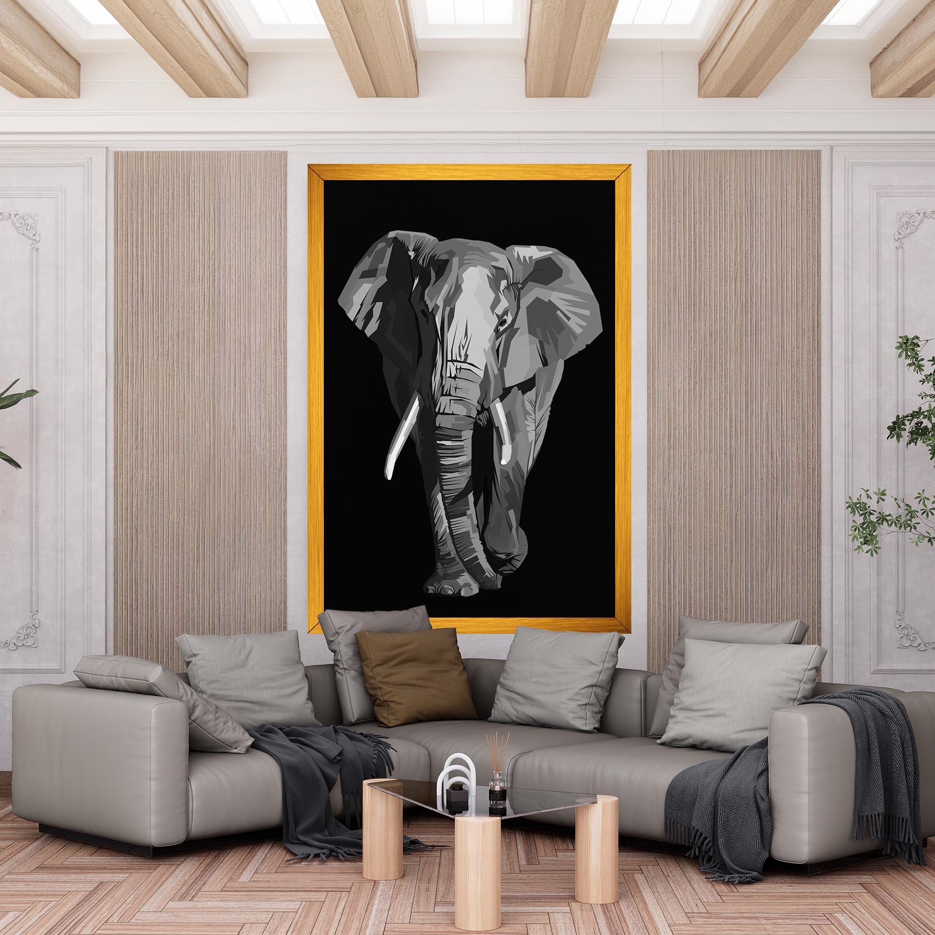 Leinwandbild Beautiful Grey Elephant mockup 6