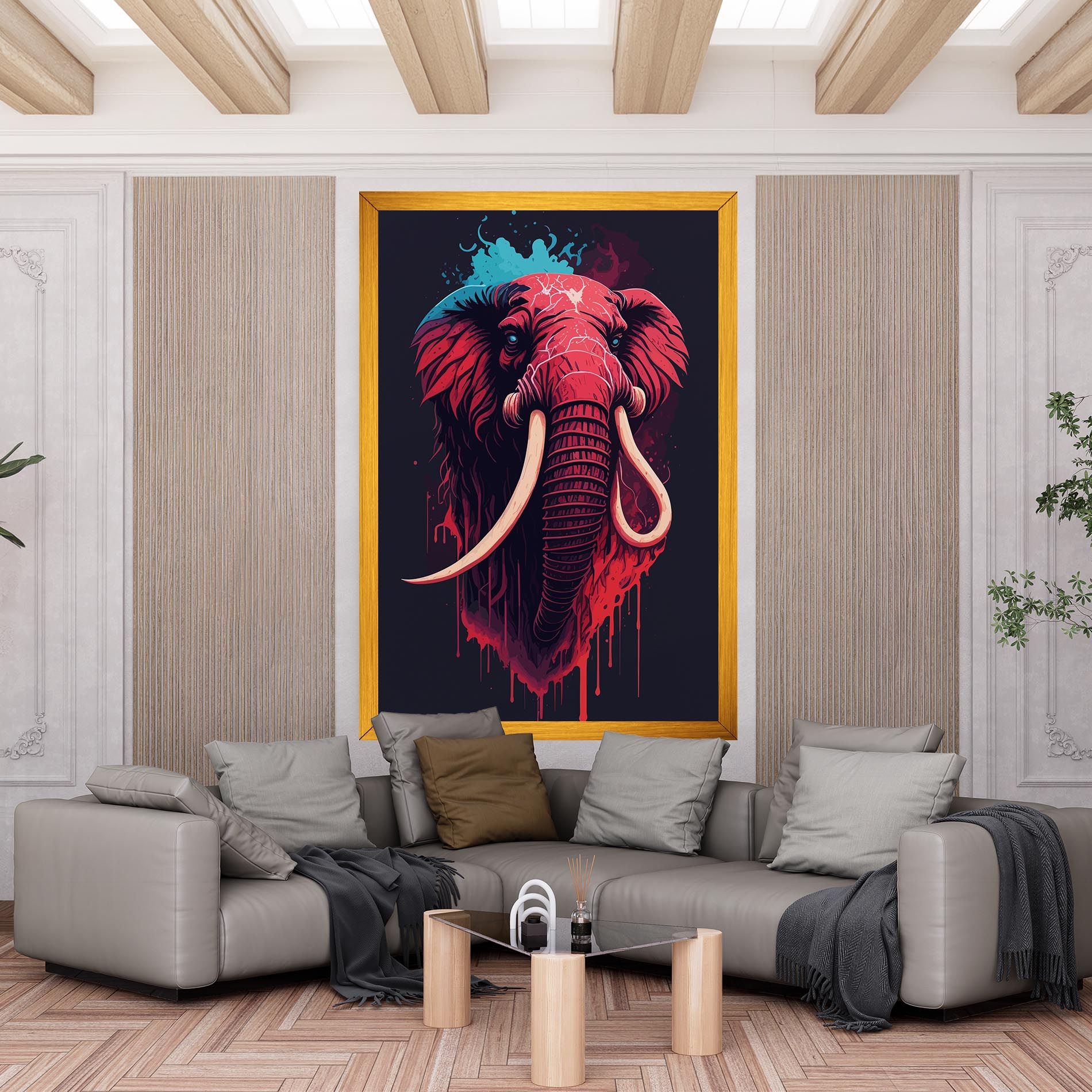 Blue Red Elephant mockup 6