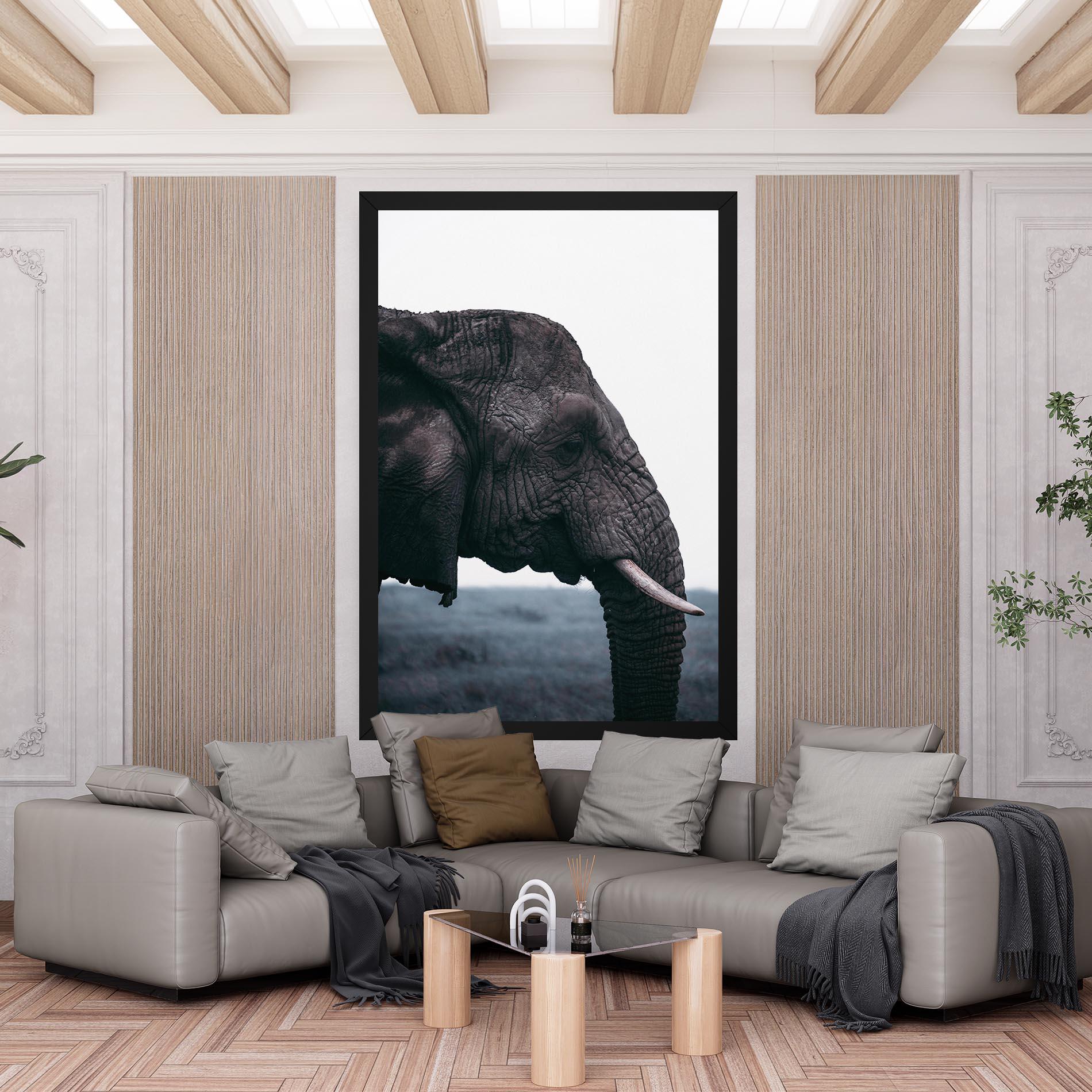 Leinwandbild Close Grey Eelephant mockup 6