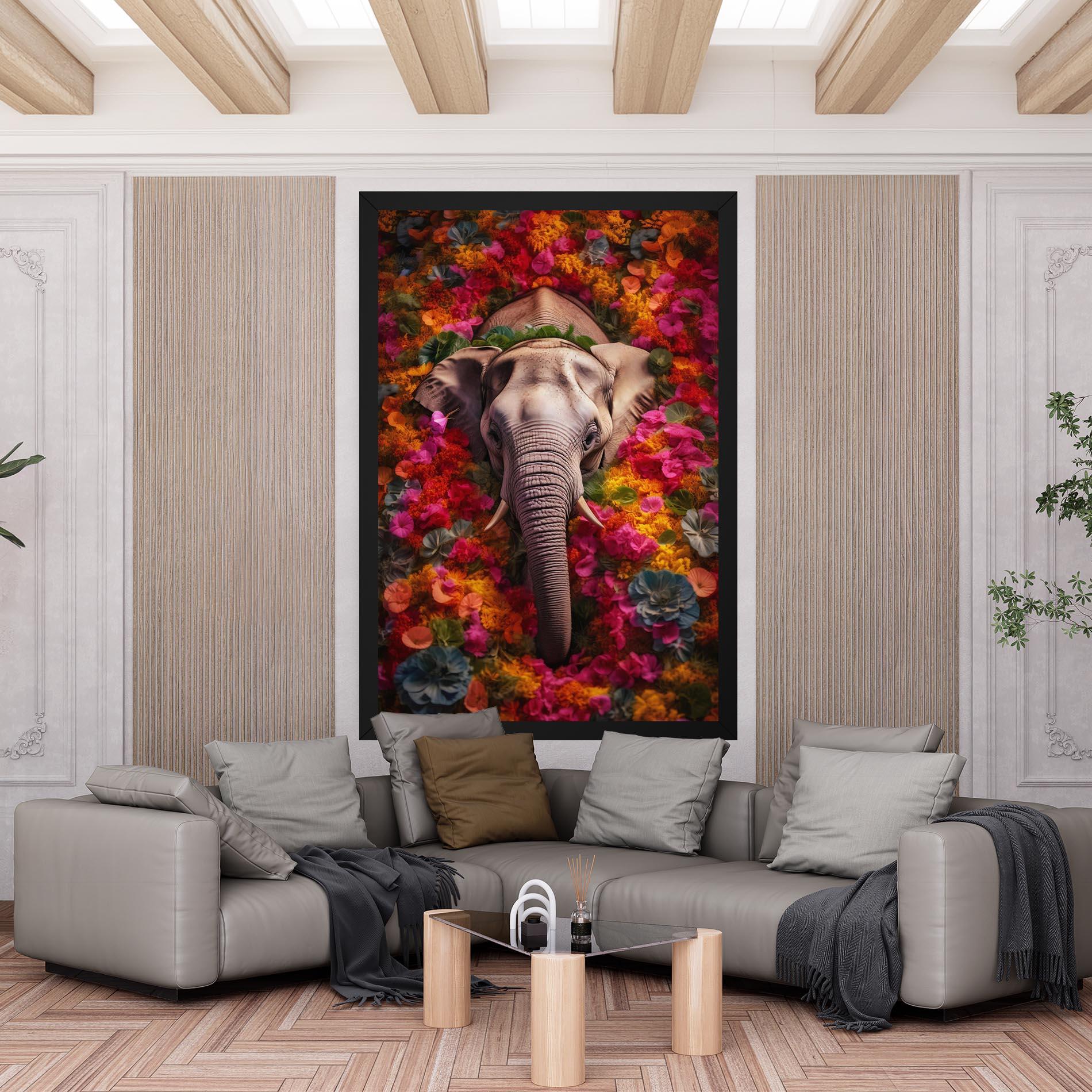 Leinwandbild Flower Elephant mockup 6