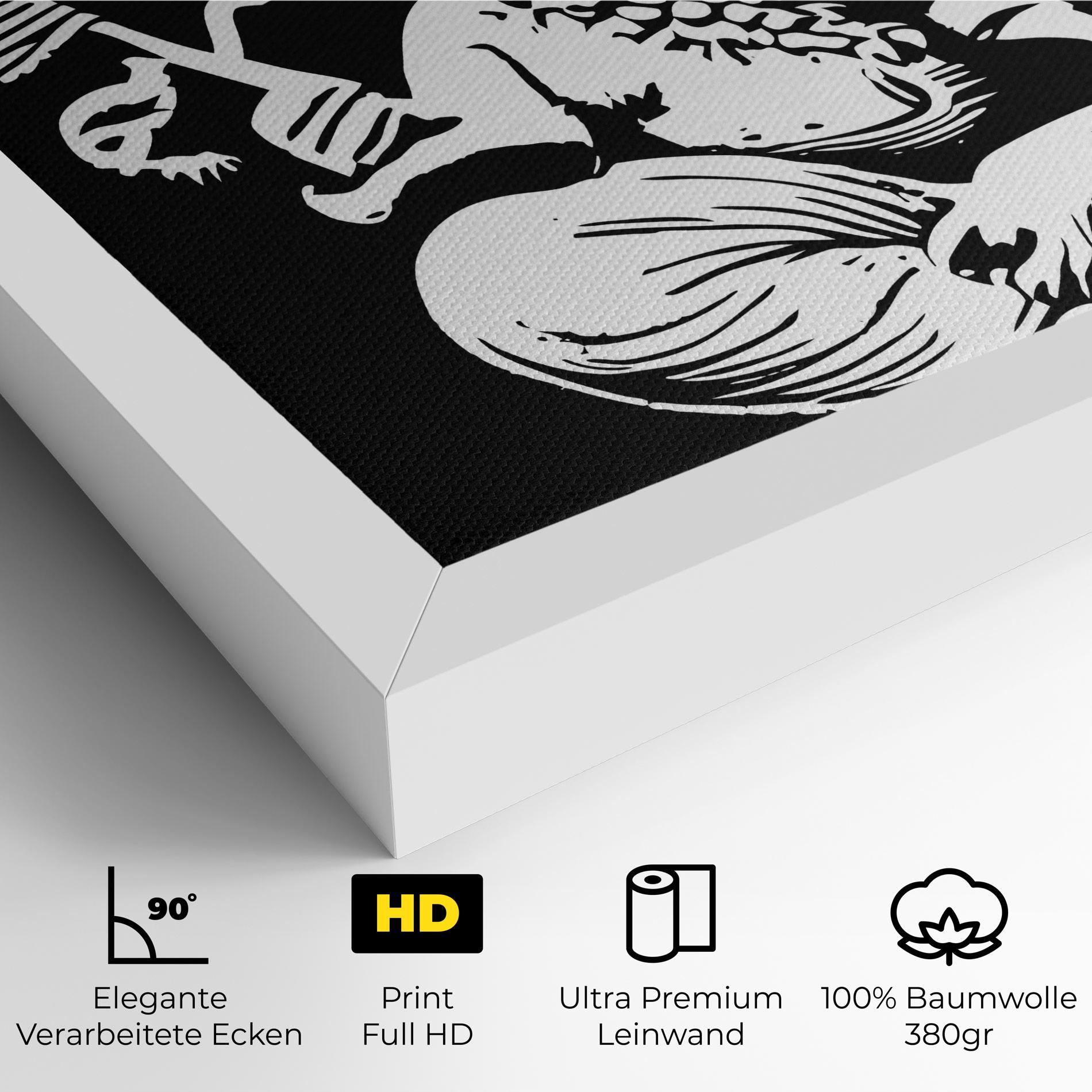 Leinwandbild Black And White Ganesha mockup 4