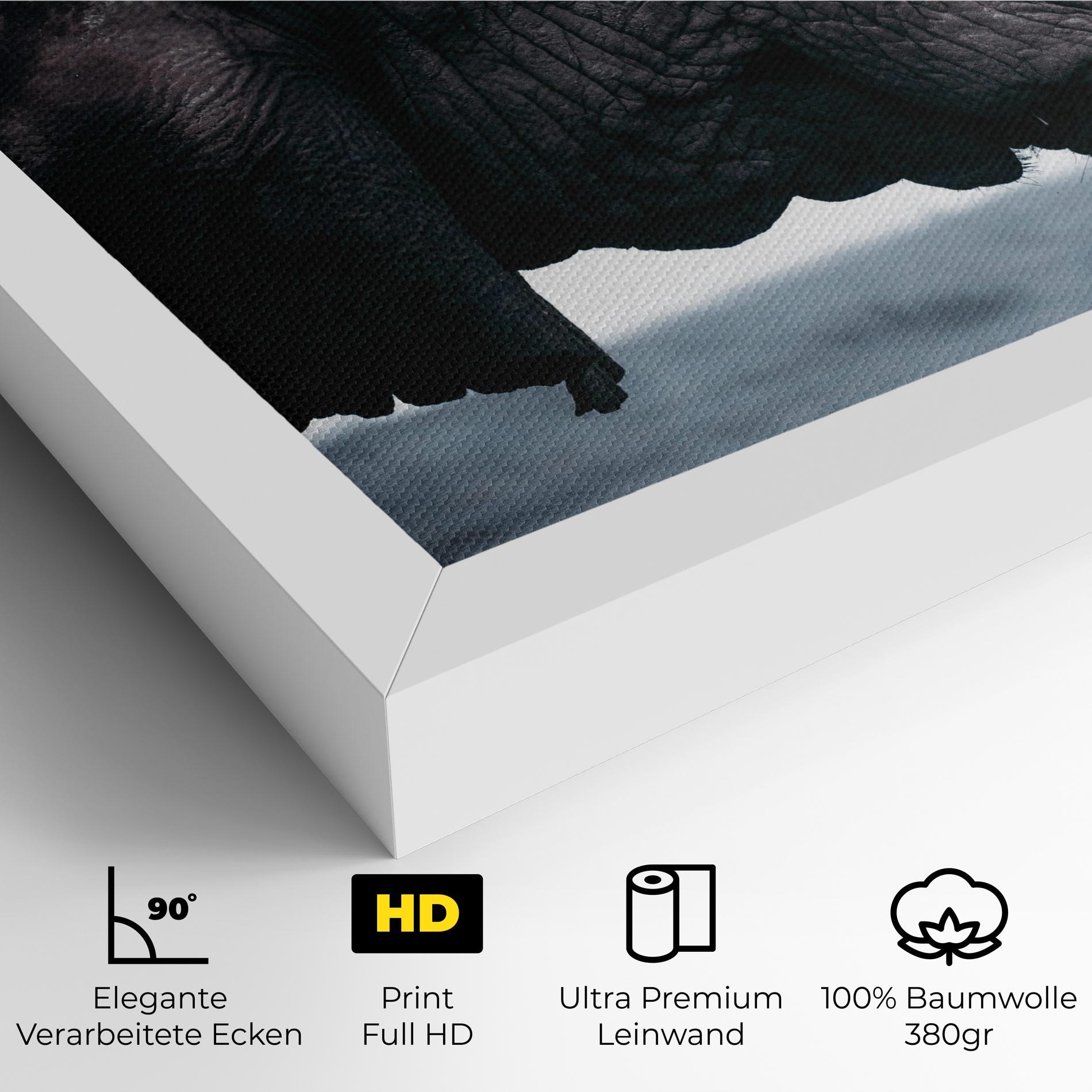 Leinwandbild Close Grey Eelephant mockup 4