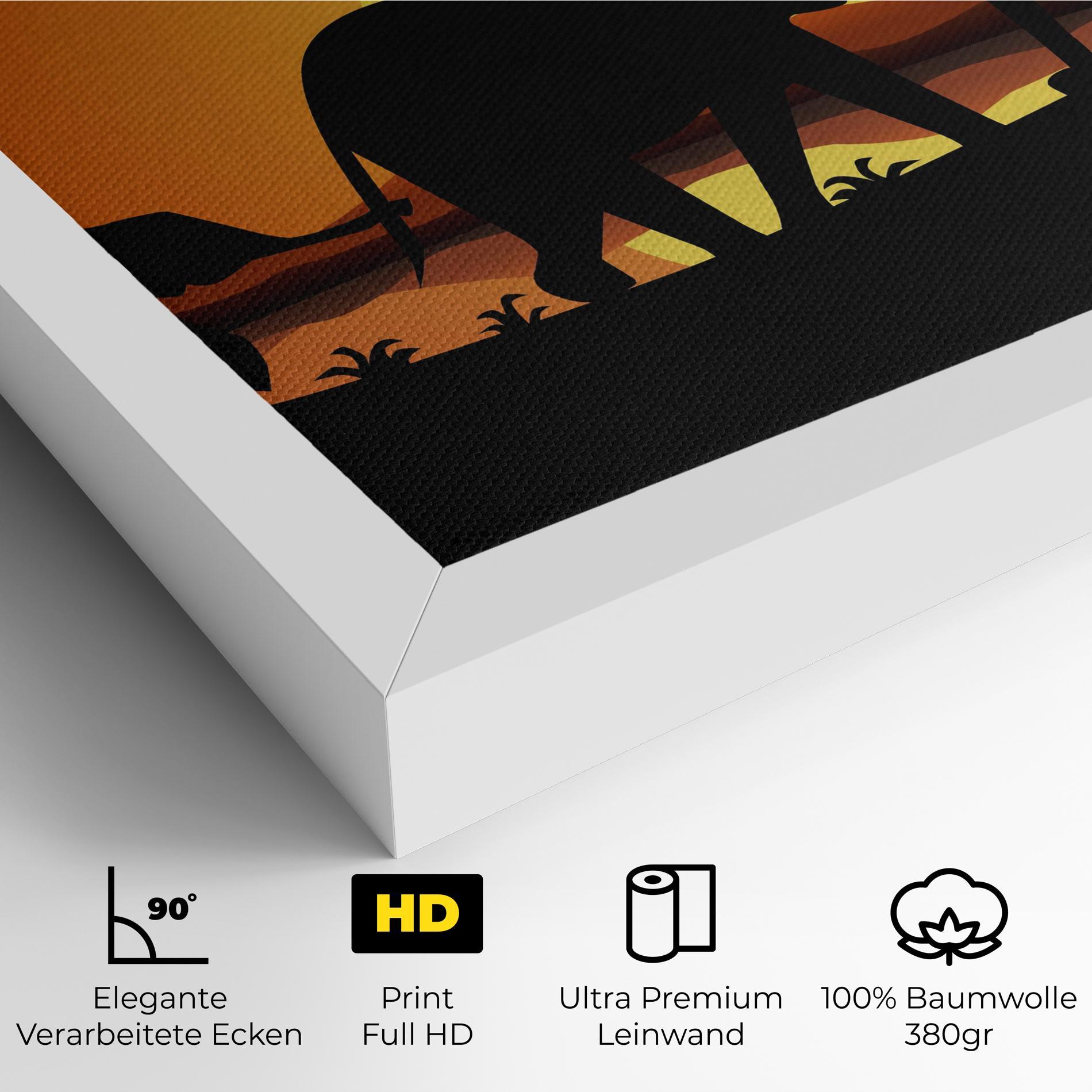 Leinwandbild Elephant Sunset mockup 4
