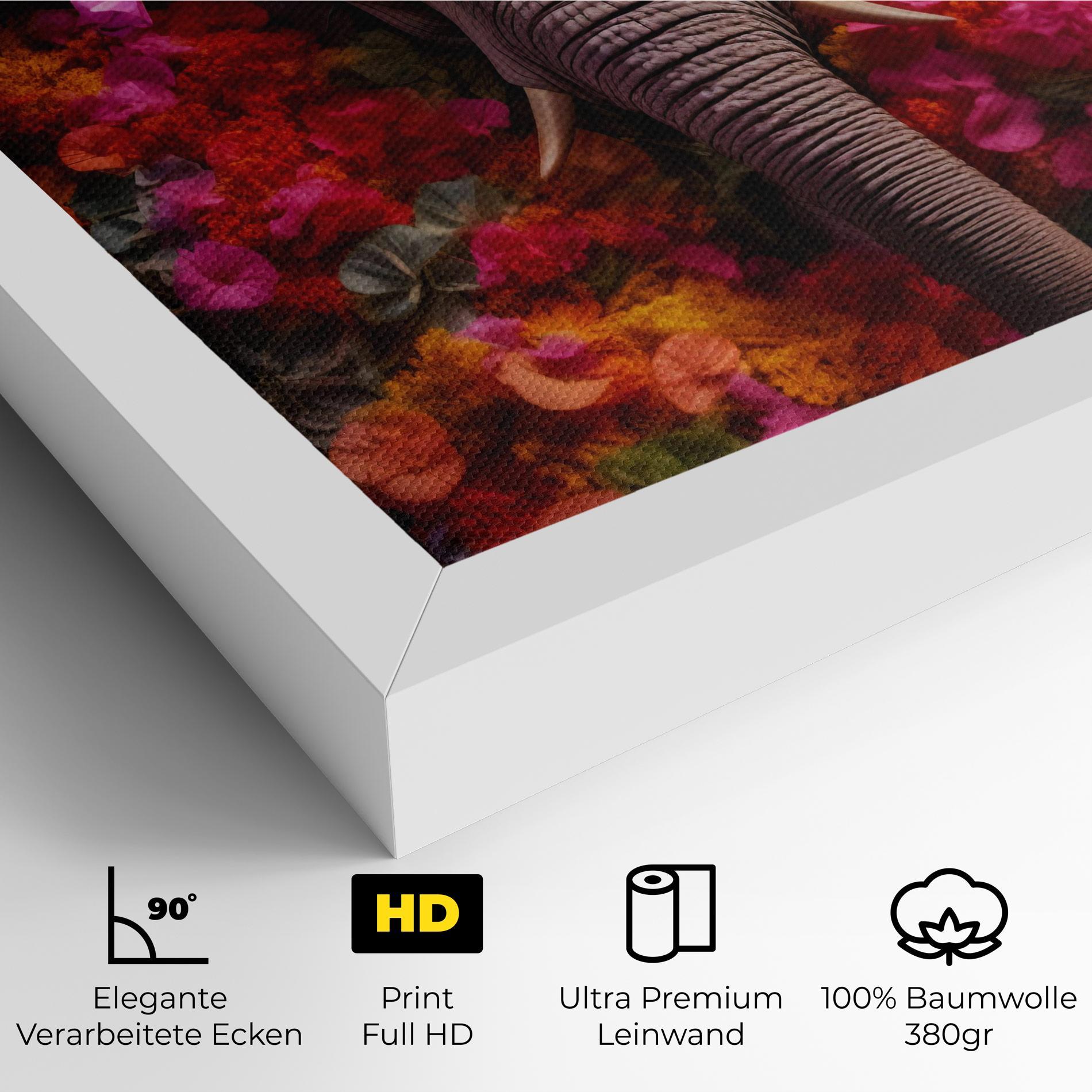 Leinwandbild Flower Elephant mockup 4