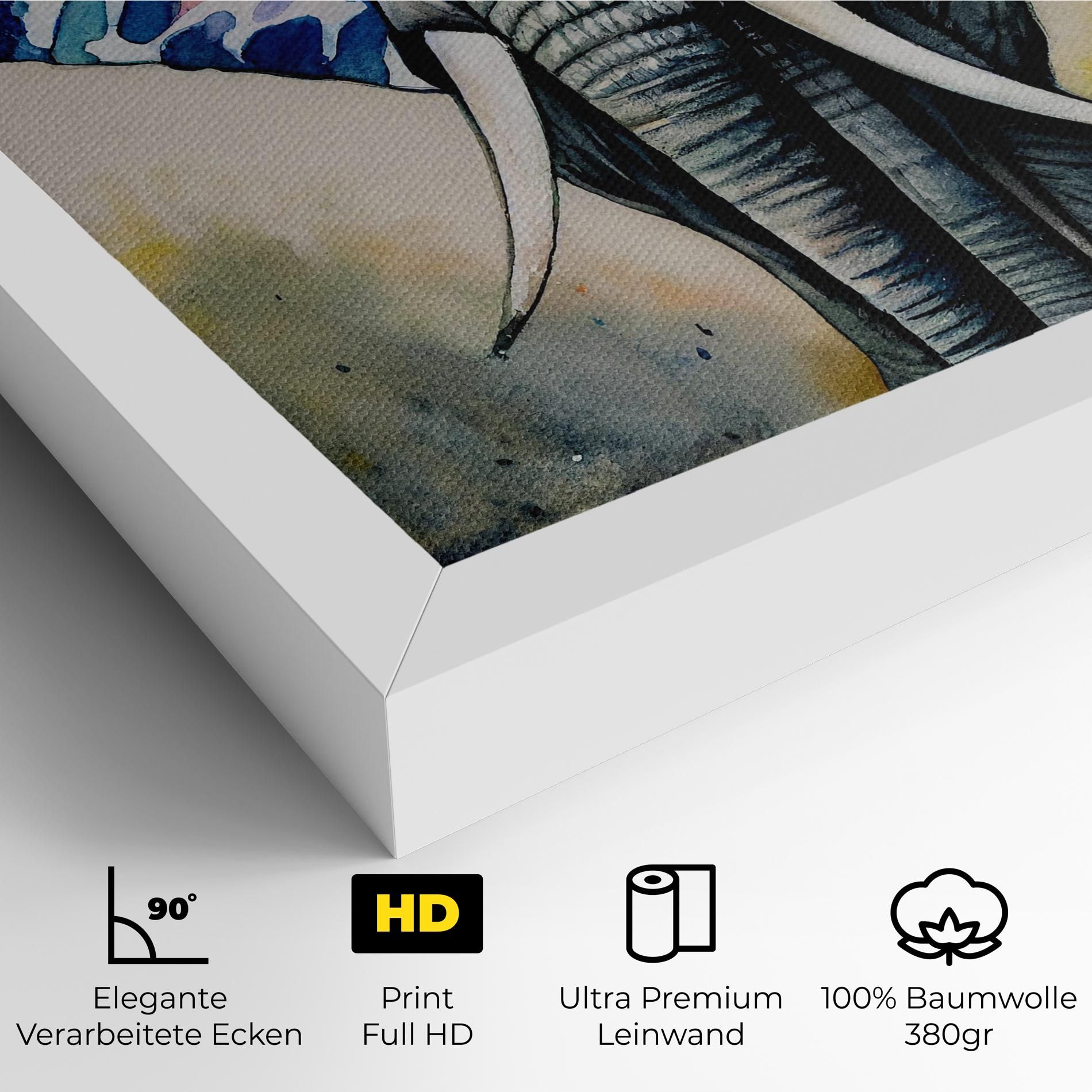 Watercolor Elephant Art mockup 4