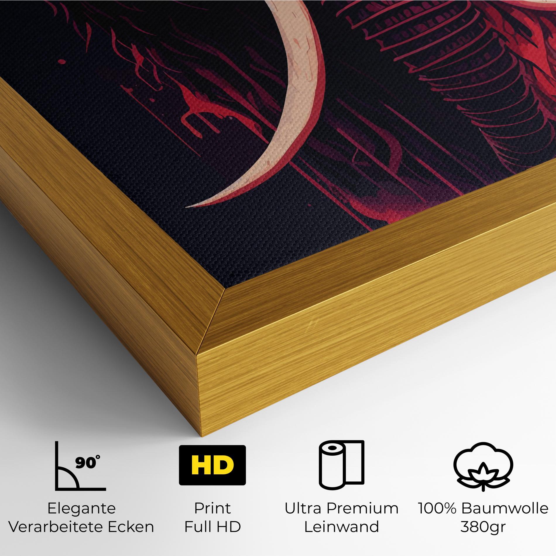 Leinwandbild Blue Red Elephant mockup 4