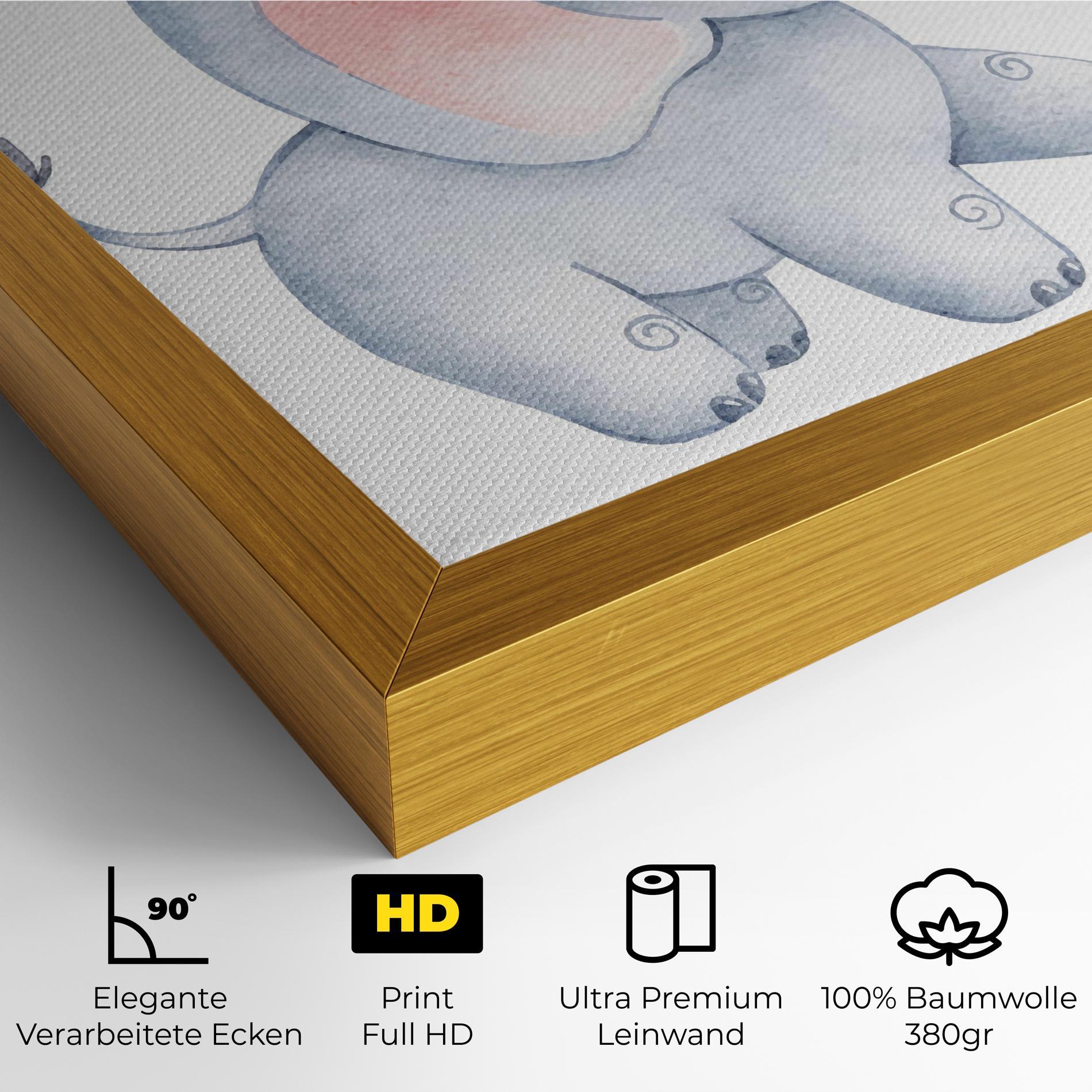 Leinwandbild Elephant Butterfly mockup 4