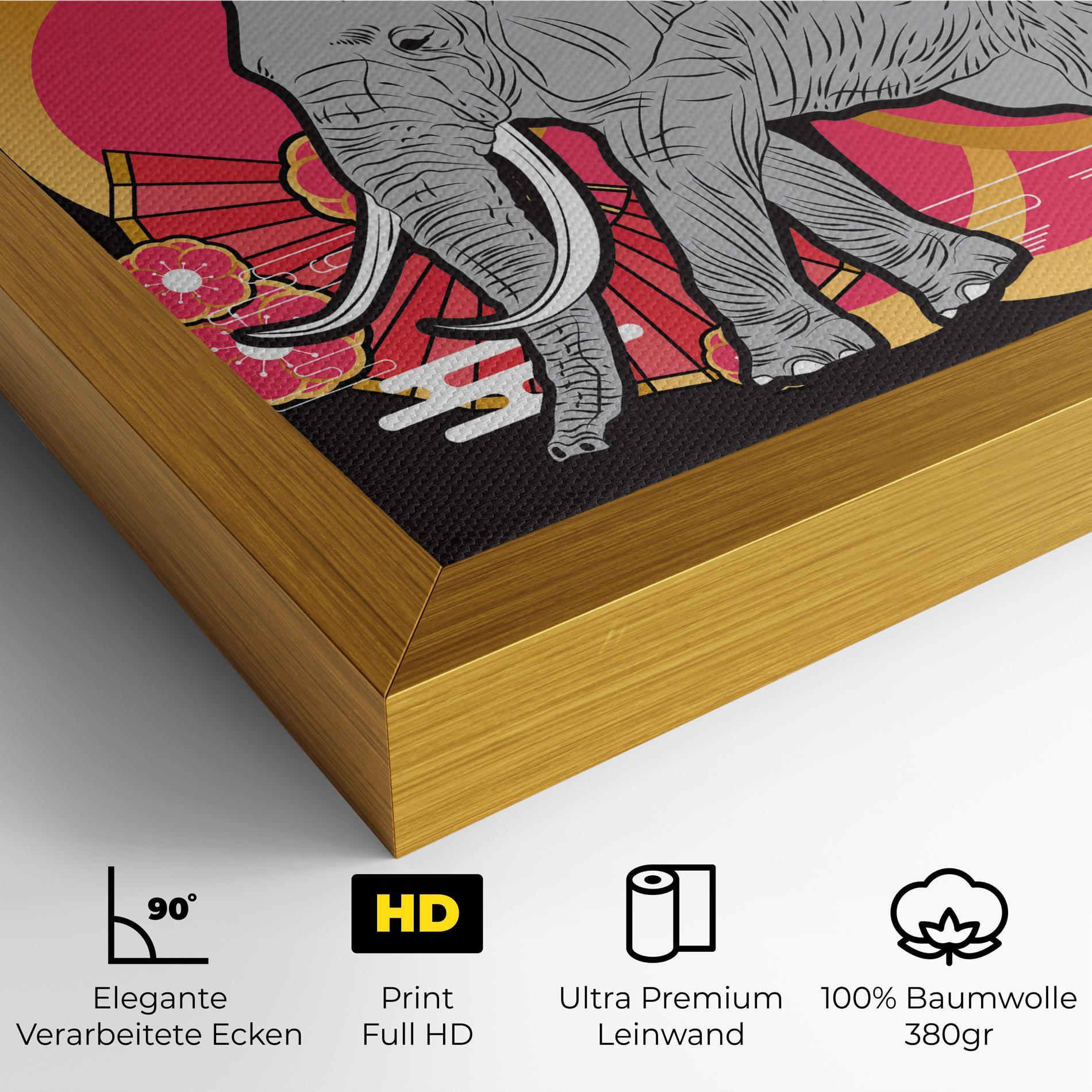 Leinwandbild Elephant On Pink mockup 4