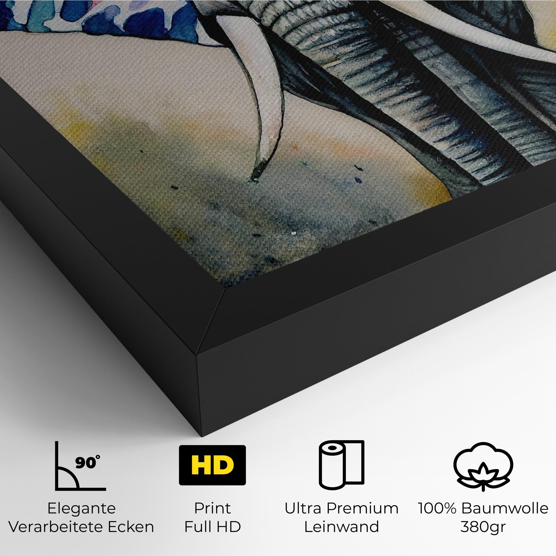 Watercolor Elephant Art mockup 4