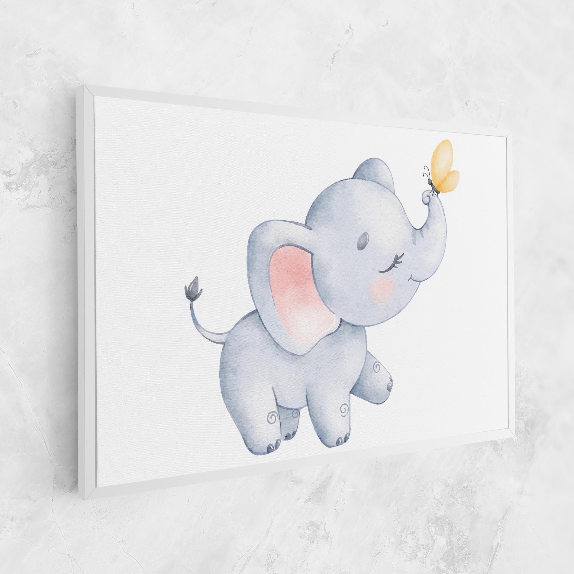 Leinwandbild Elephant Butterfly mockup 1