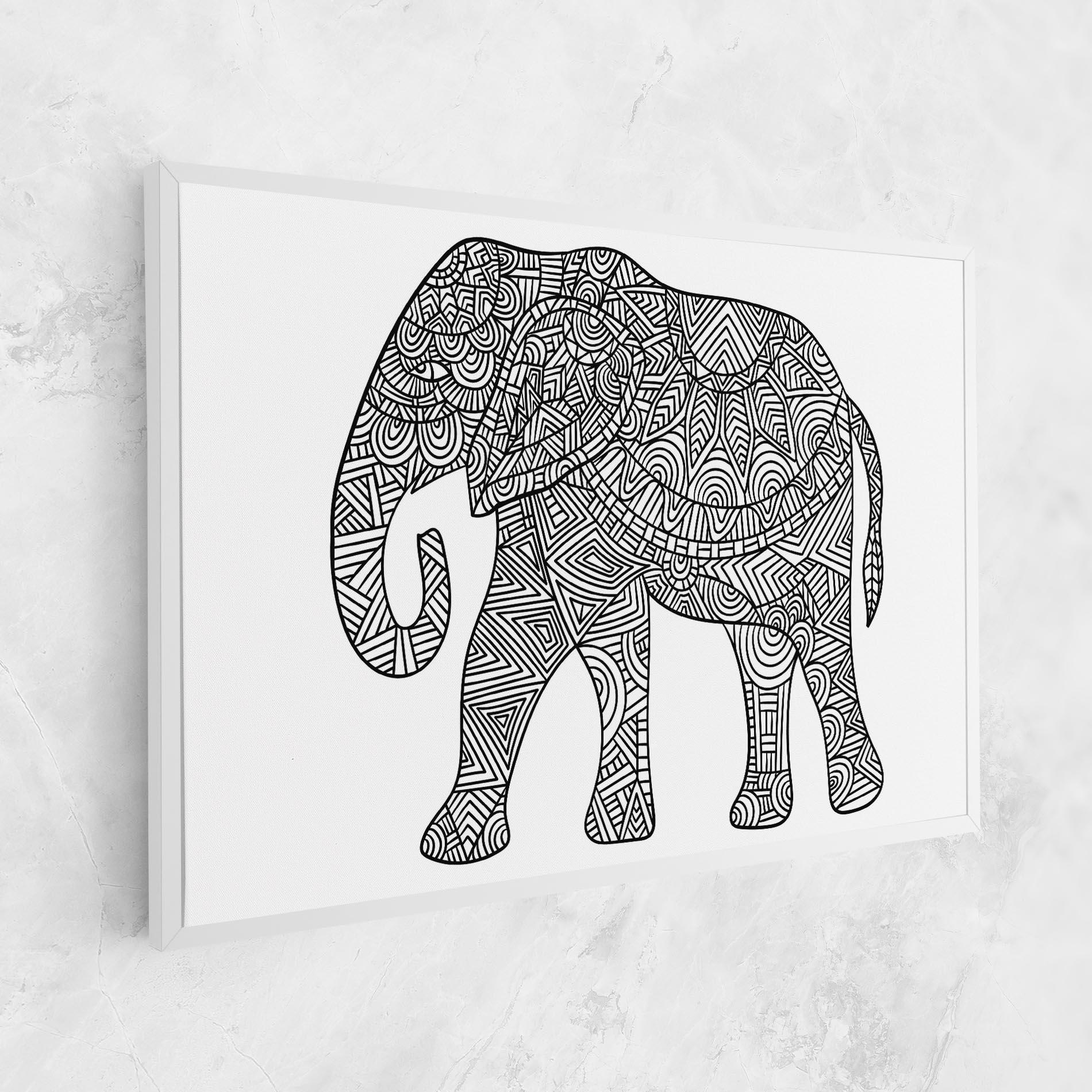 Leinwandbild Elephant Mandala mockup 1